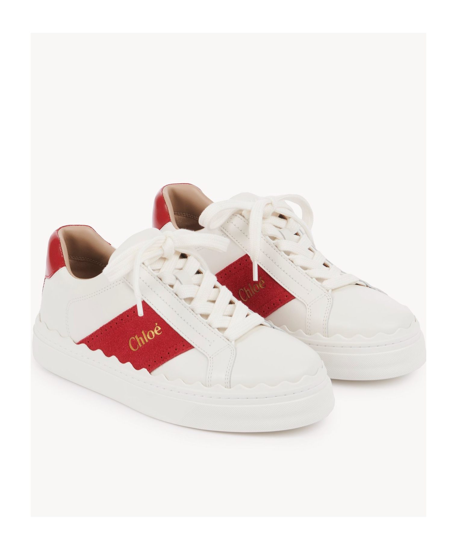 Chloé Round Head Low-cut Casual Shoes In White