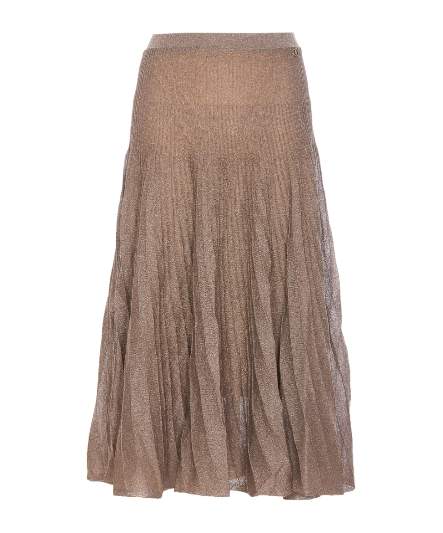 Twinset Elastic Waist Skirt In Brown