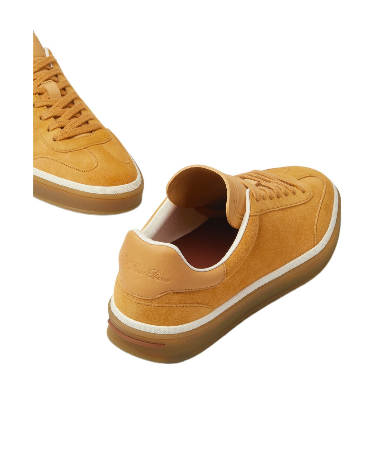 Loro Piana Round Head Low-cut Casual Shoes In Saffron Tea