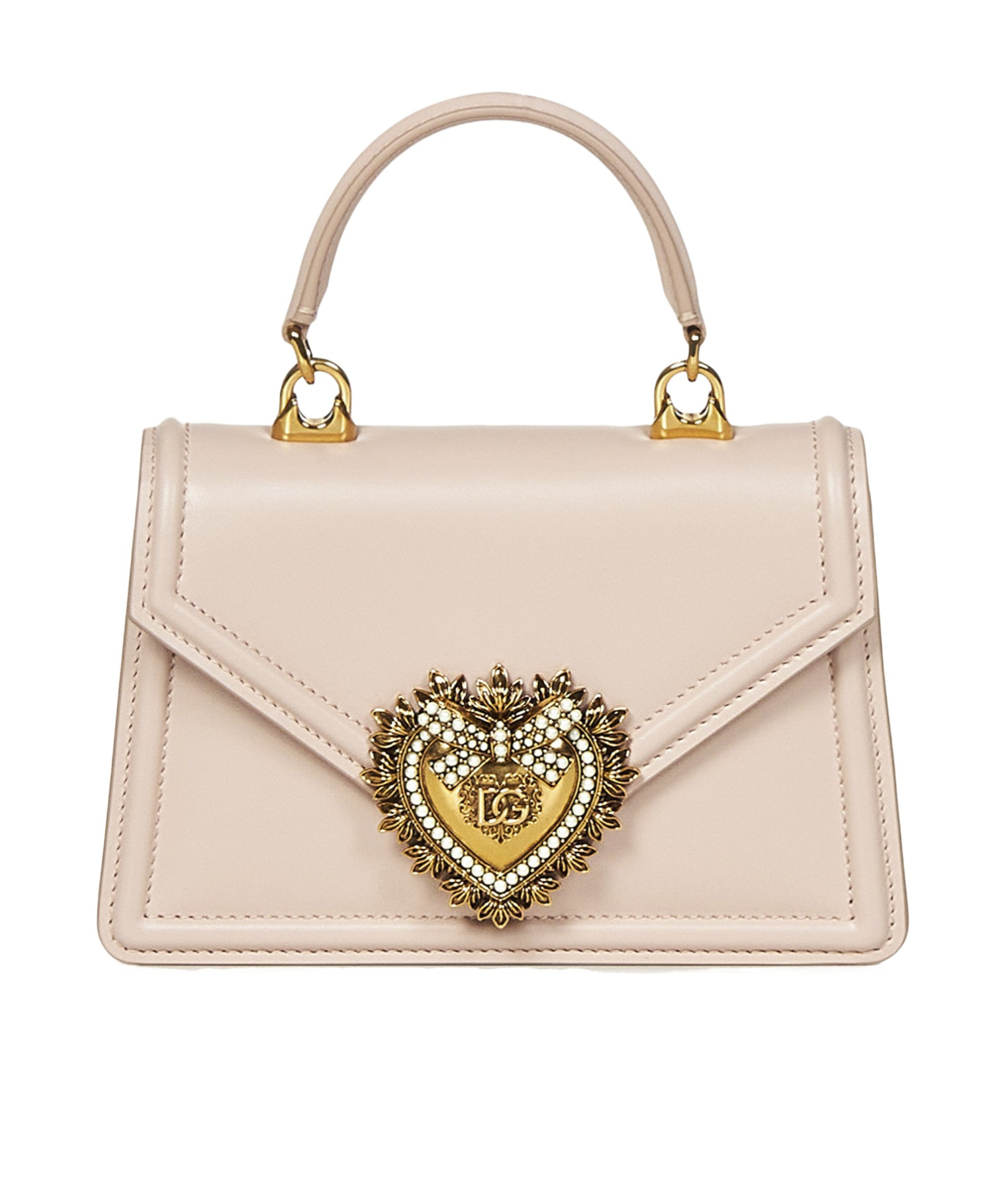 Shop Dolce & Gabbana Flip Shoulder Bag In Nude