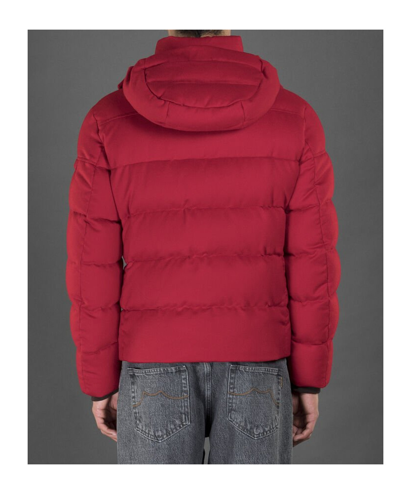Moorer Detachable-hood Padded Jacket In Red