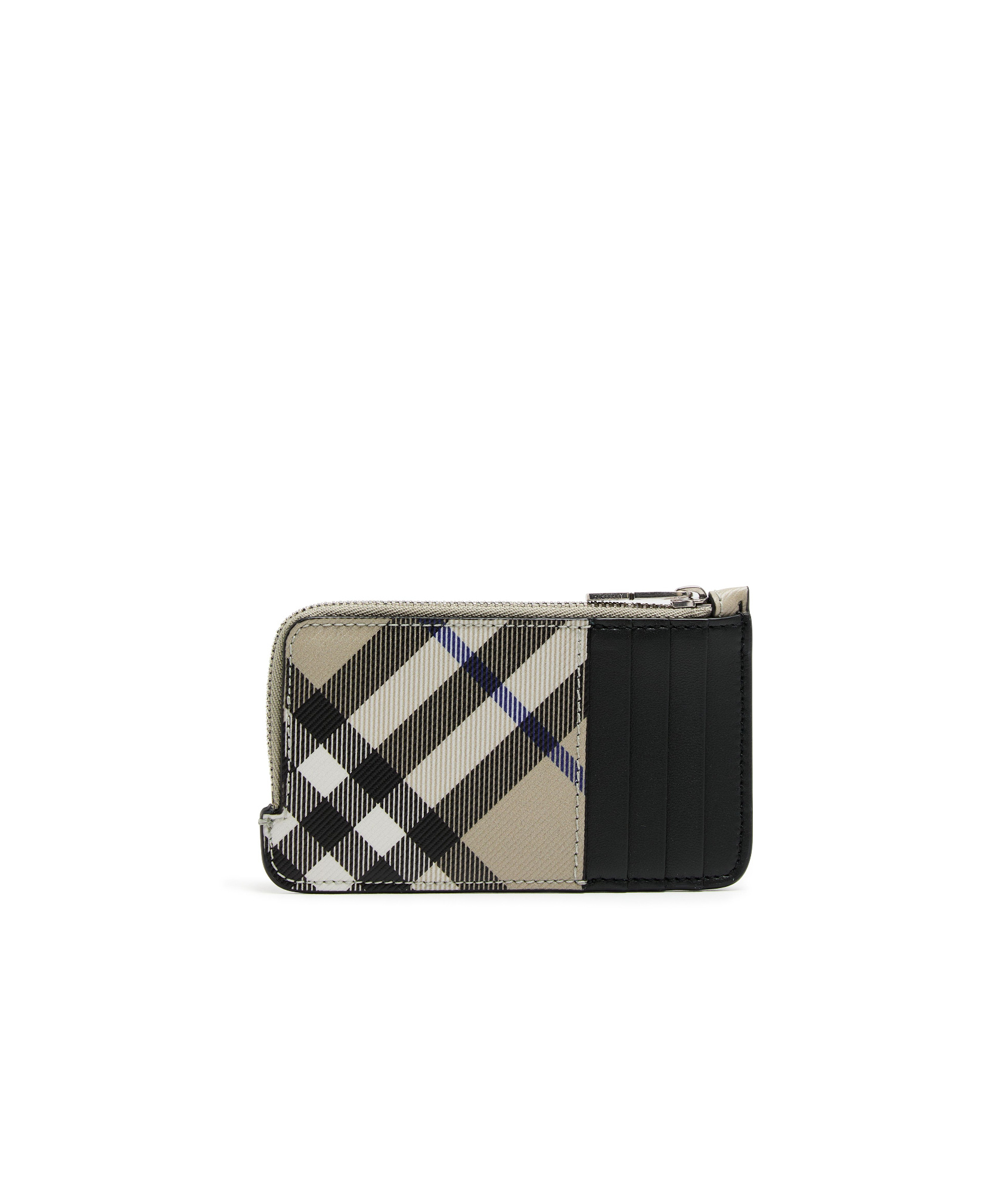 Burberry Check Double-compartment Wallet In Green