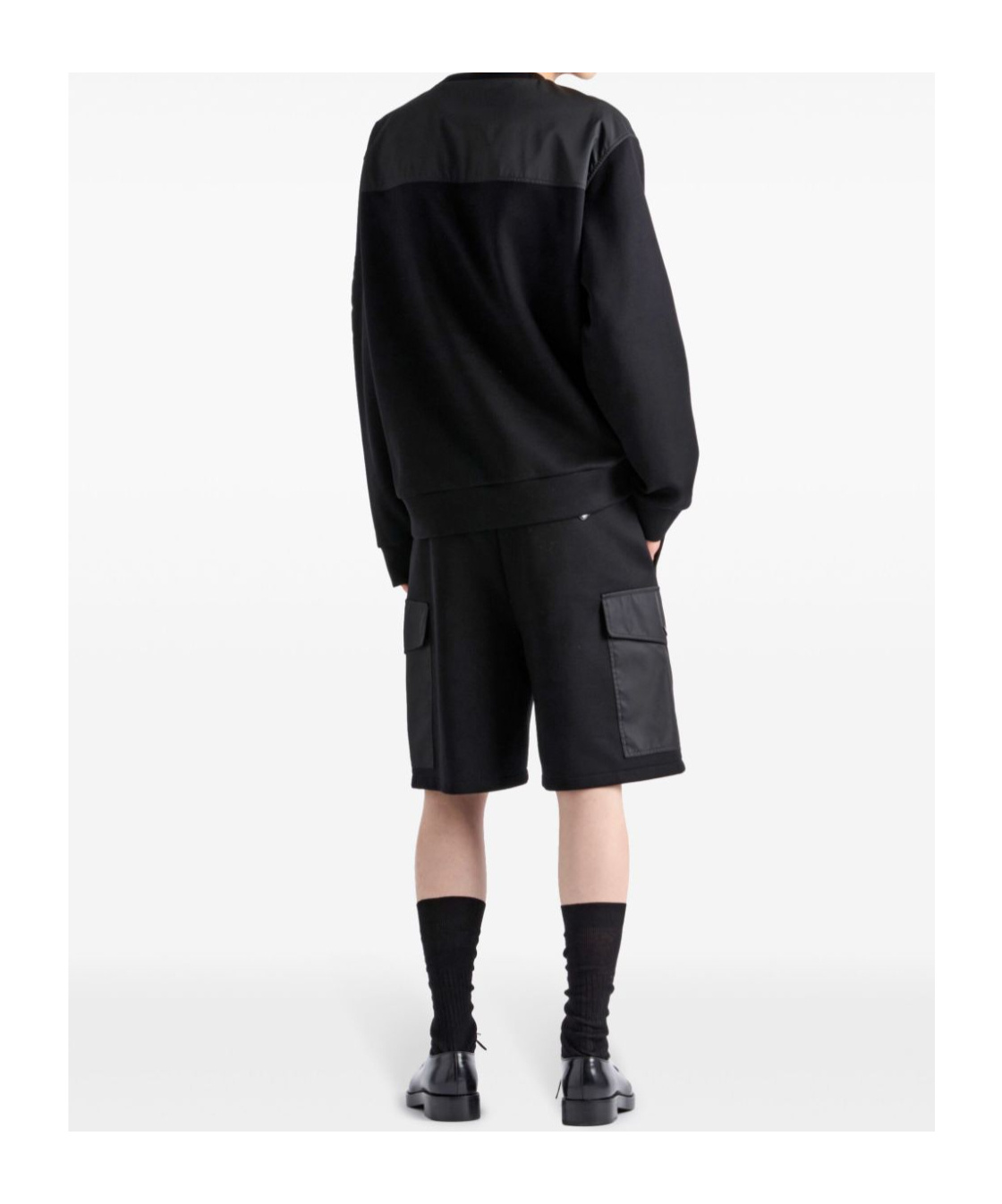 Prada Panelled Sweatshirt In Black