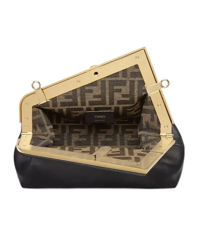 Fendi Small First Clutch Bag In Black