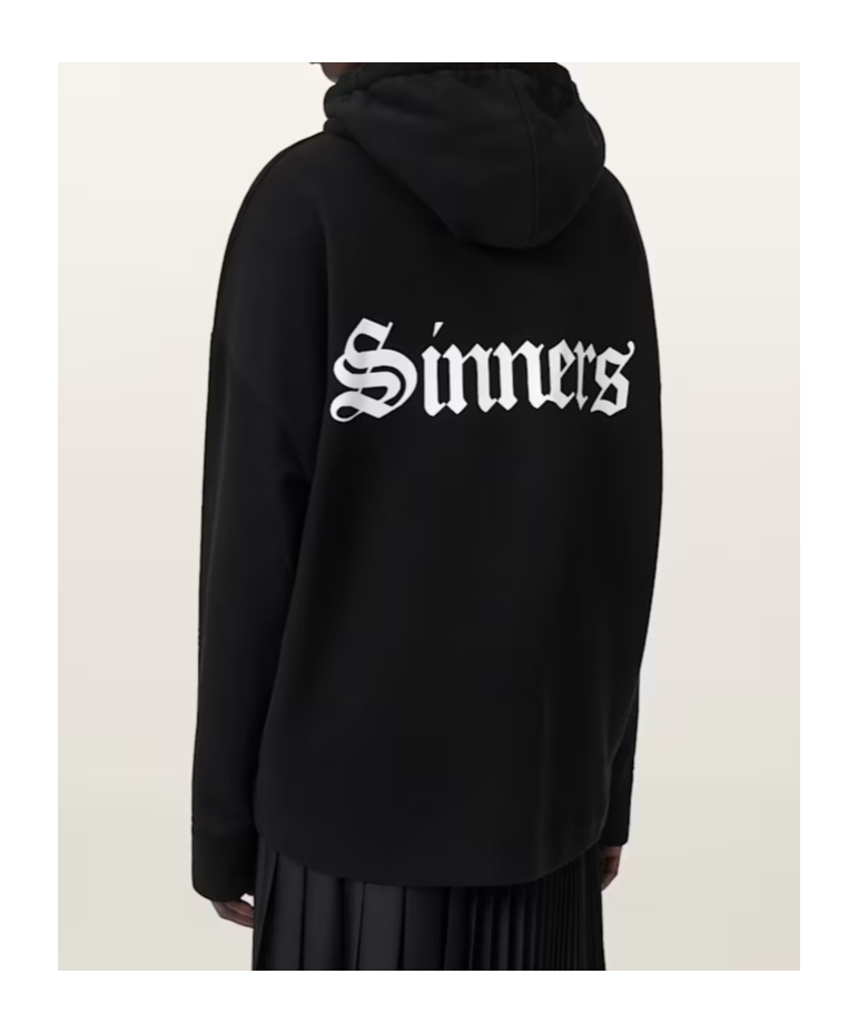 Allsaints Saint Etienne Oversize Organic Cotton Hoodie In Black