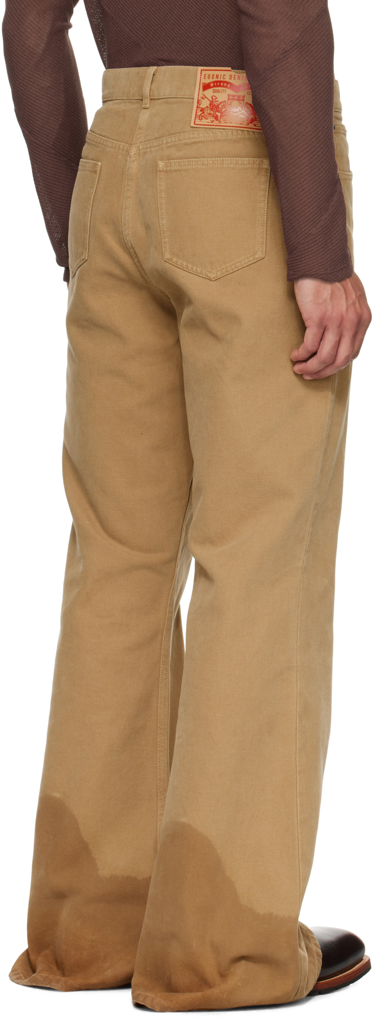Egonlab Samy Wide Leg Jeans In Brown
