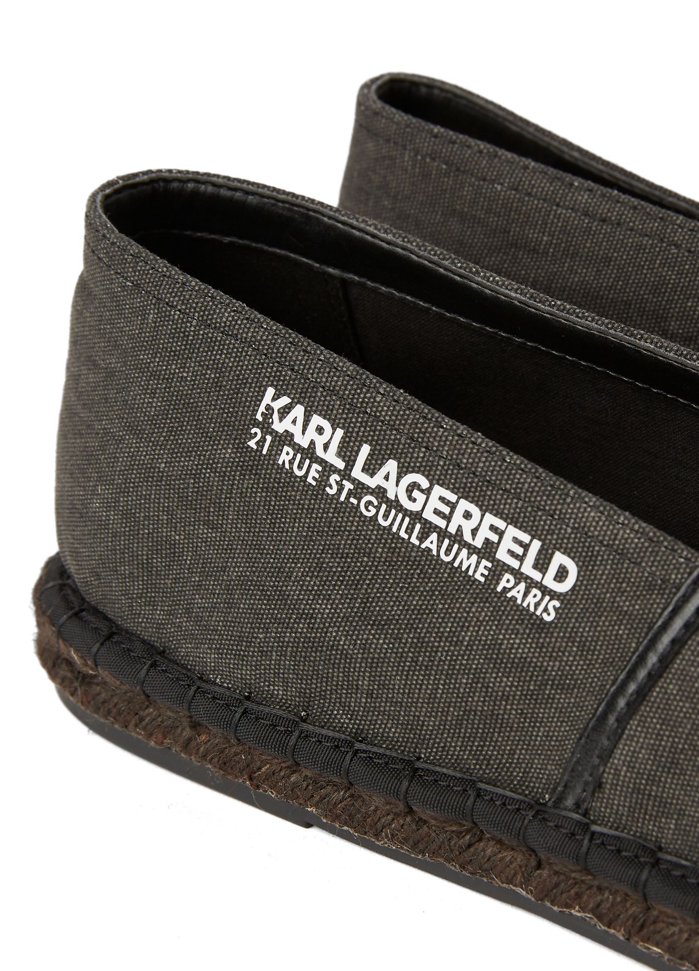Karl Lagerfeld Rue St-guillaume Kamino Locator Shoes With Linen Soles In Black