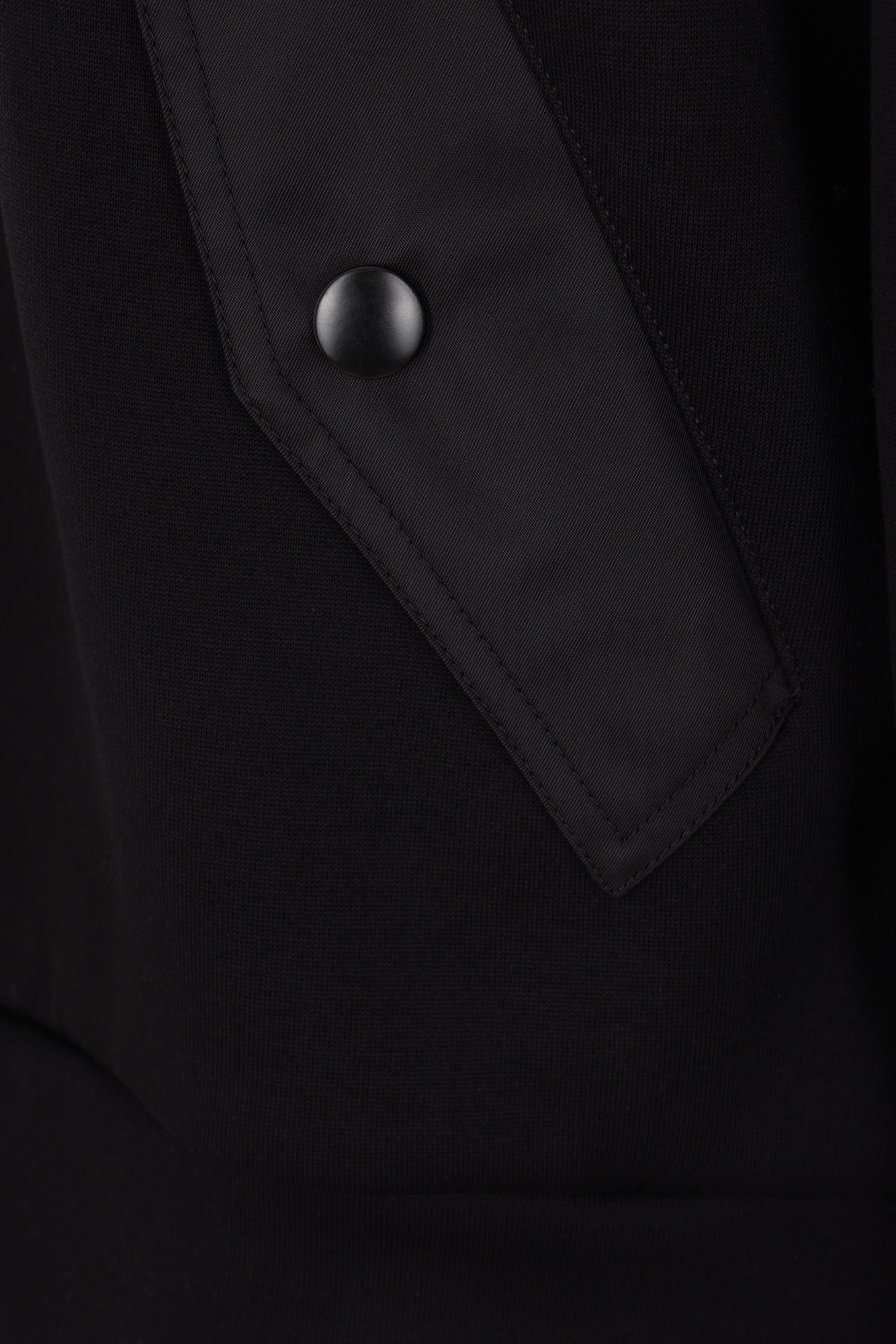 Prada Men's Tonal Cotton And Nylon Hoodie In Black