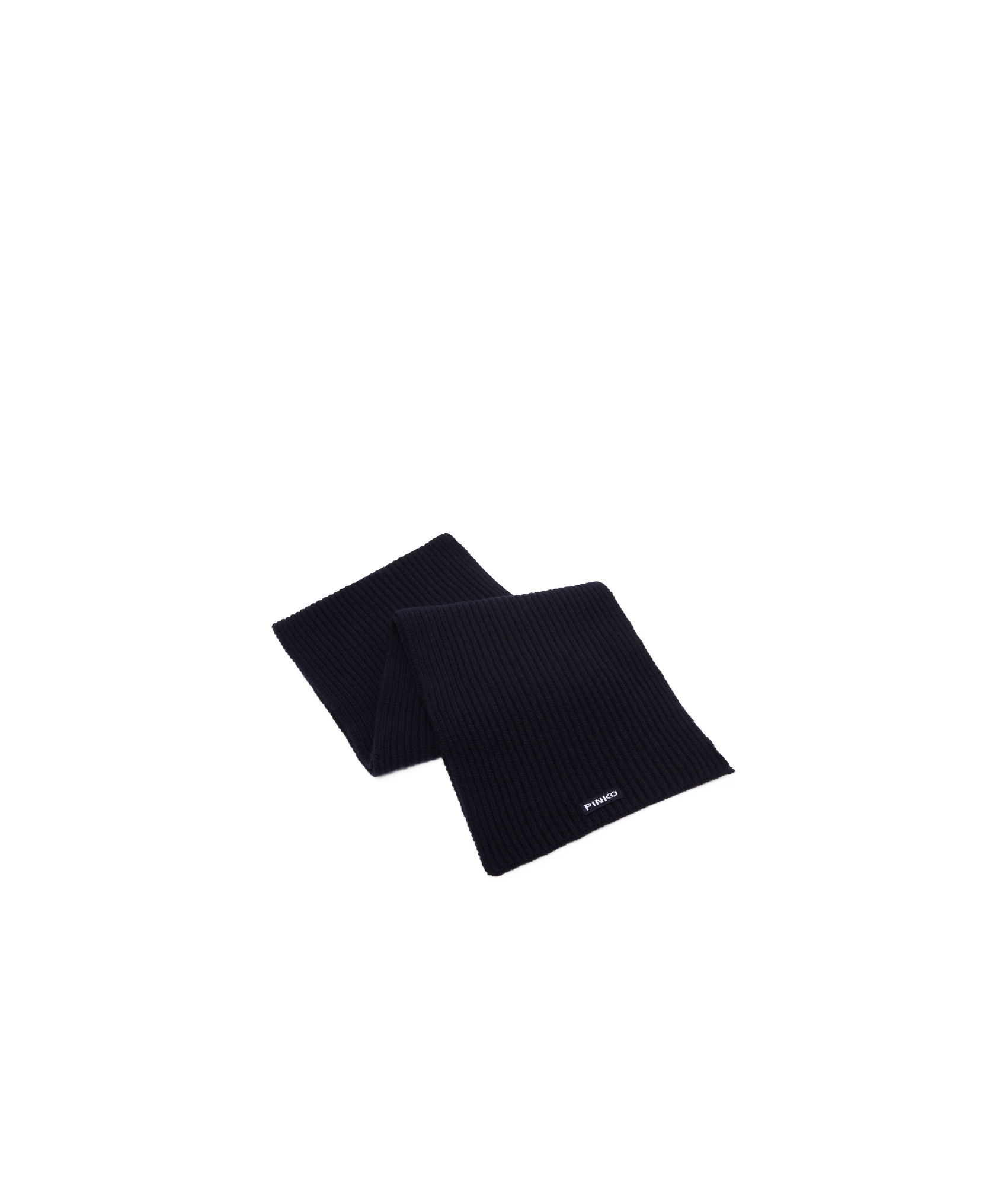 Pinko Ribbed Wool And Cashmere Scarf In Black