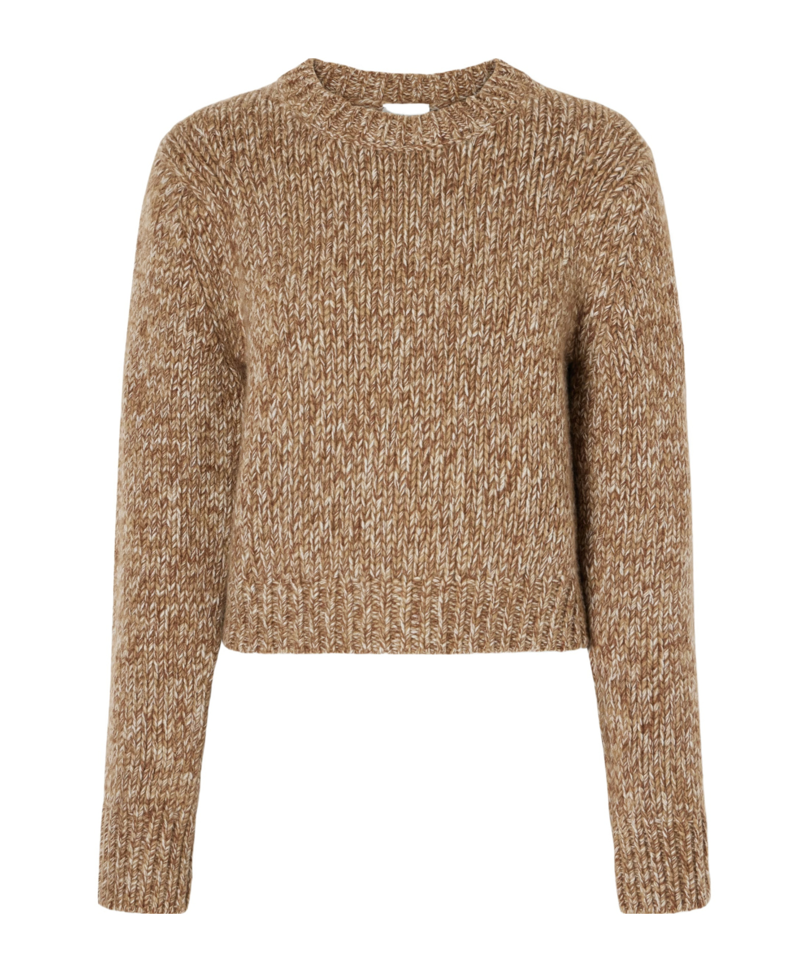 Le Kasha Cropped Knit Sweater In Brown