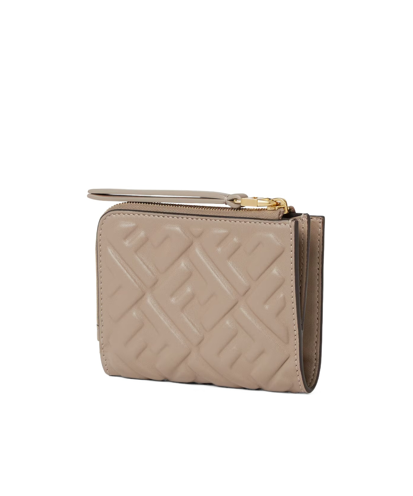 Fendi Dove Gray Nappa Leather Wallet With Ff Motif In Brown
