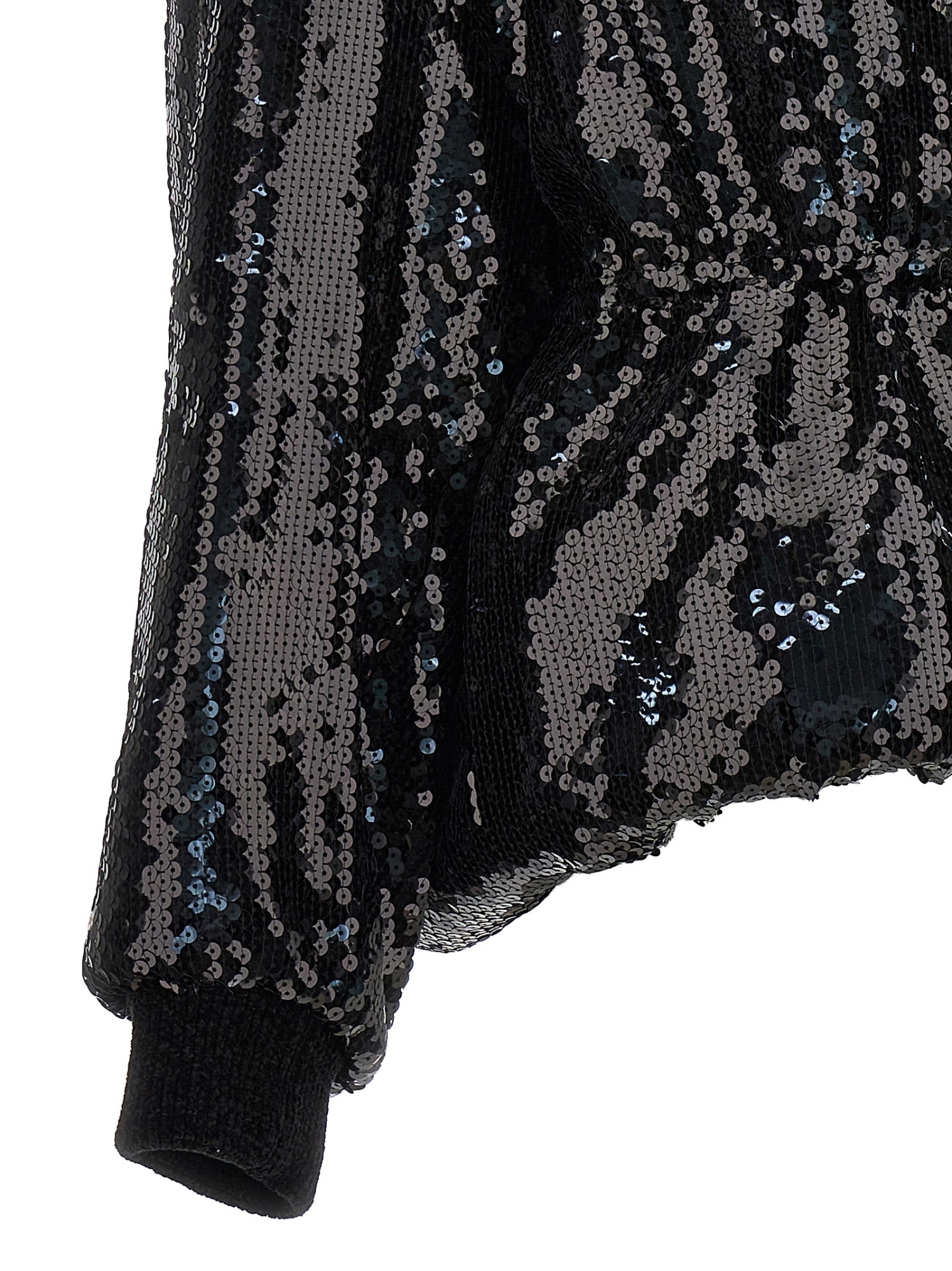 Alexandre Vauthier Black Sequin Bomber Jacket In Black