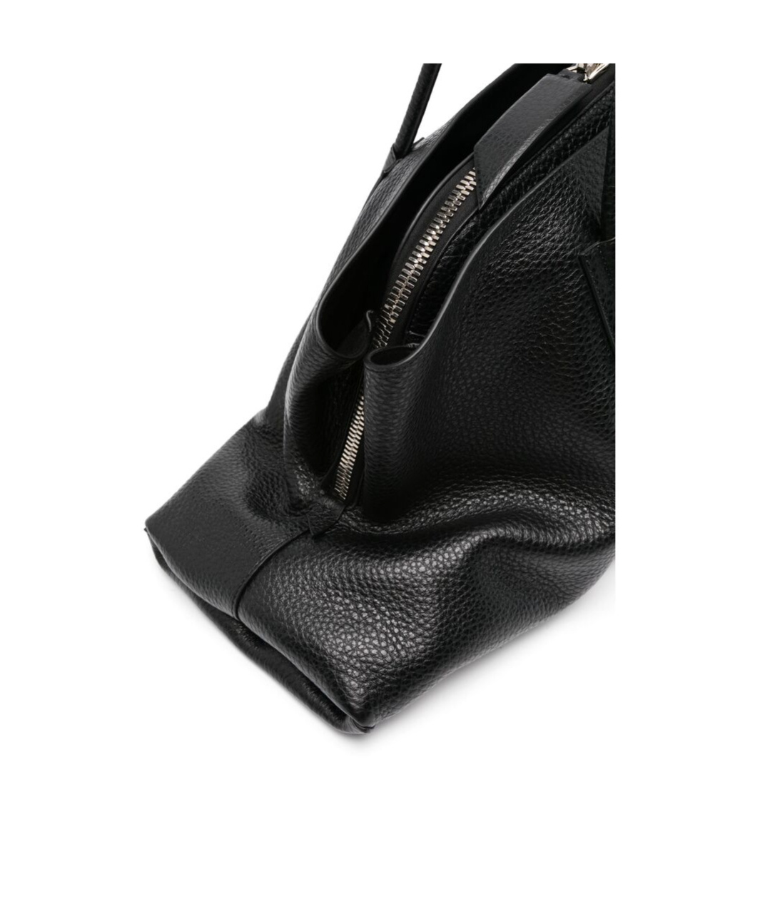 Attico Black Calf Leather Bos Taurus Shoulder Bag In Black