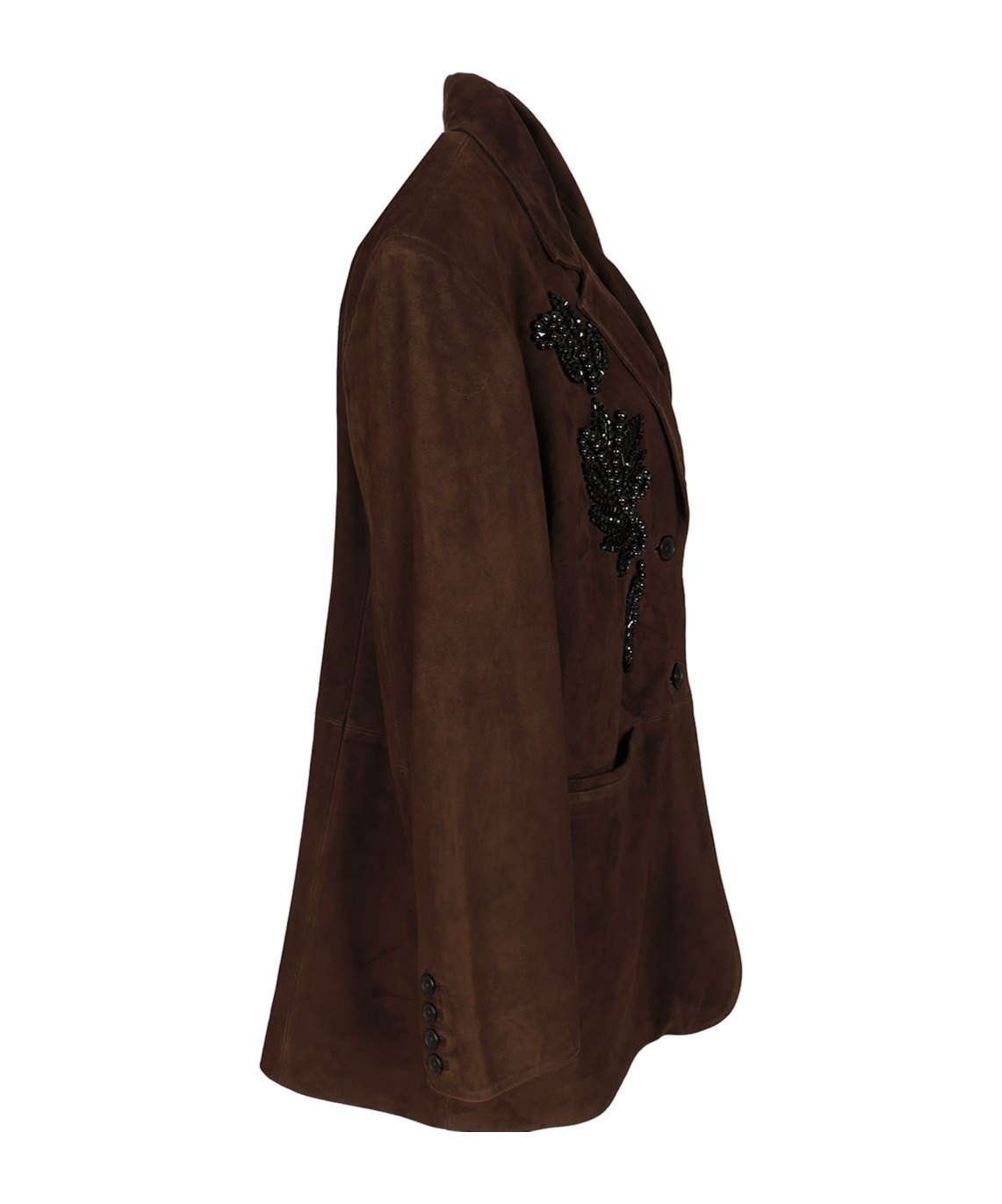 P.a.r.o.s.h Oversized Jacket With Embroidery In Brown