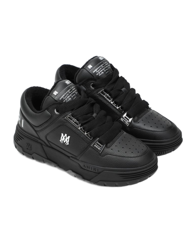 Amiri Black Sneakers With Logo Patch On The Side And Logo Lettering On The Rear In Leather Man In Black