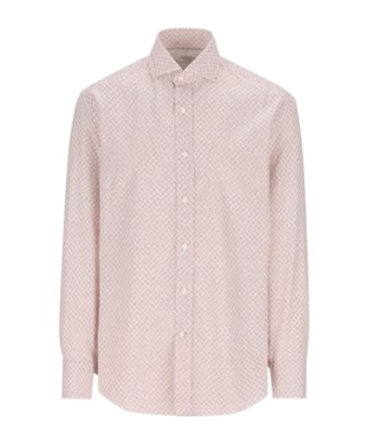 Brunello Cucinelli Graphic-print Cotton Shirt In Pink