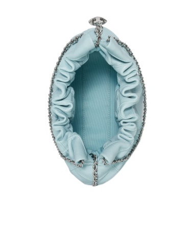 Tory Burch Mini Fleming Quilted Leather Hobo Bag In Blue