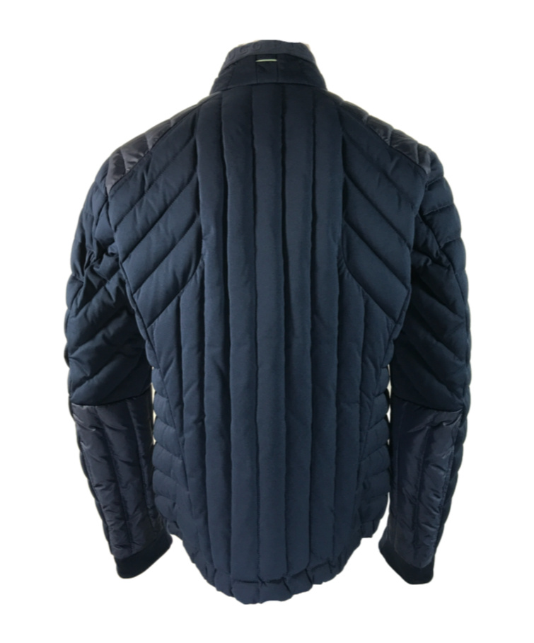 Hugo Boss Quilted Vertical Collar Down Jacket In Black