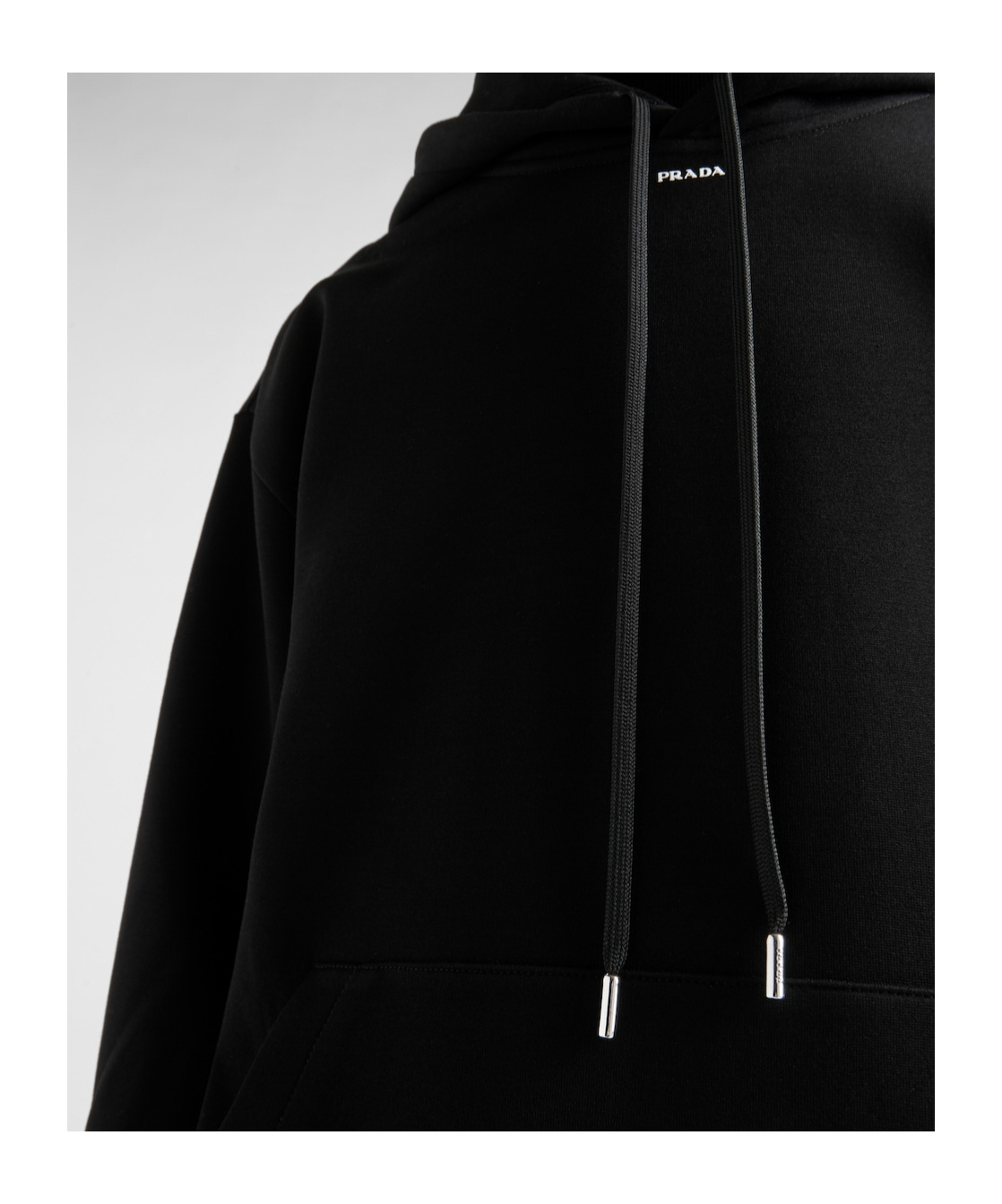 Prada Black Cotton Blend Sweatshirt In Black