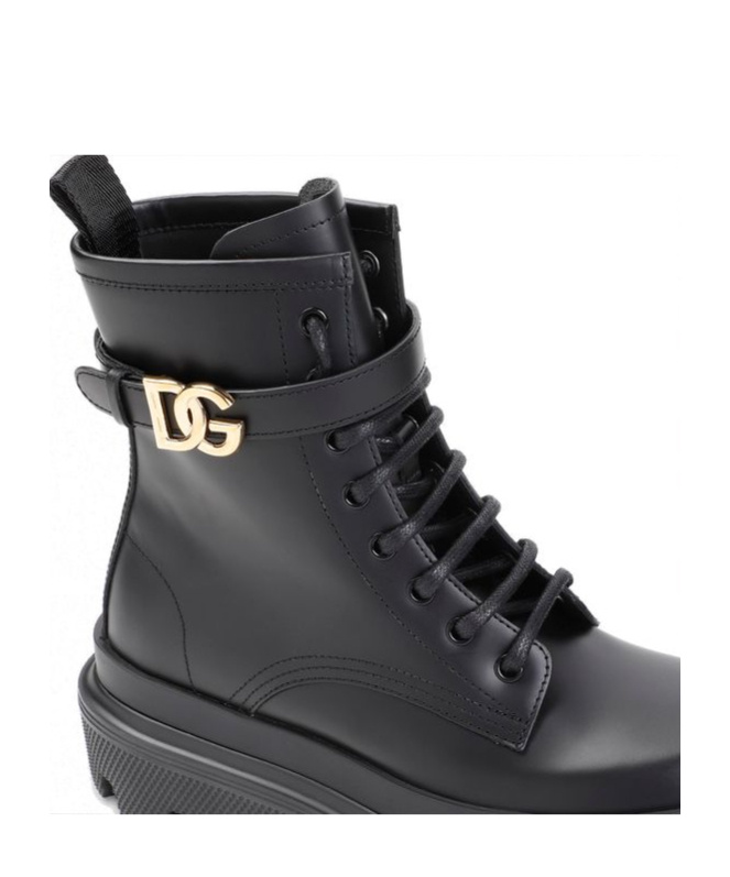 Shop Dolce & Gabbana Logo-buckle Boots In Black