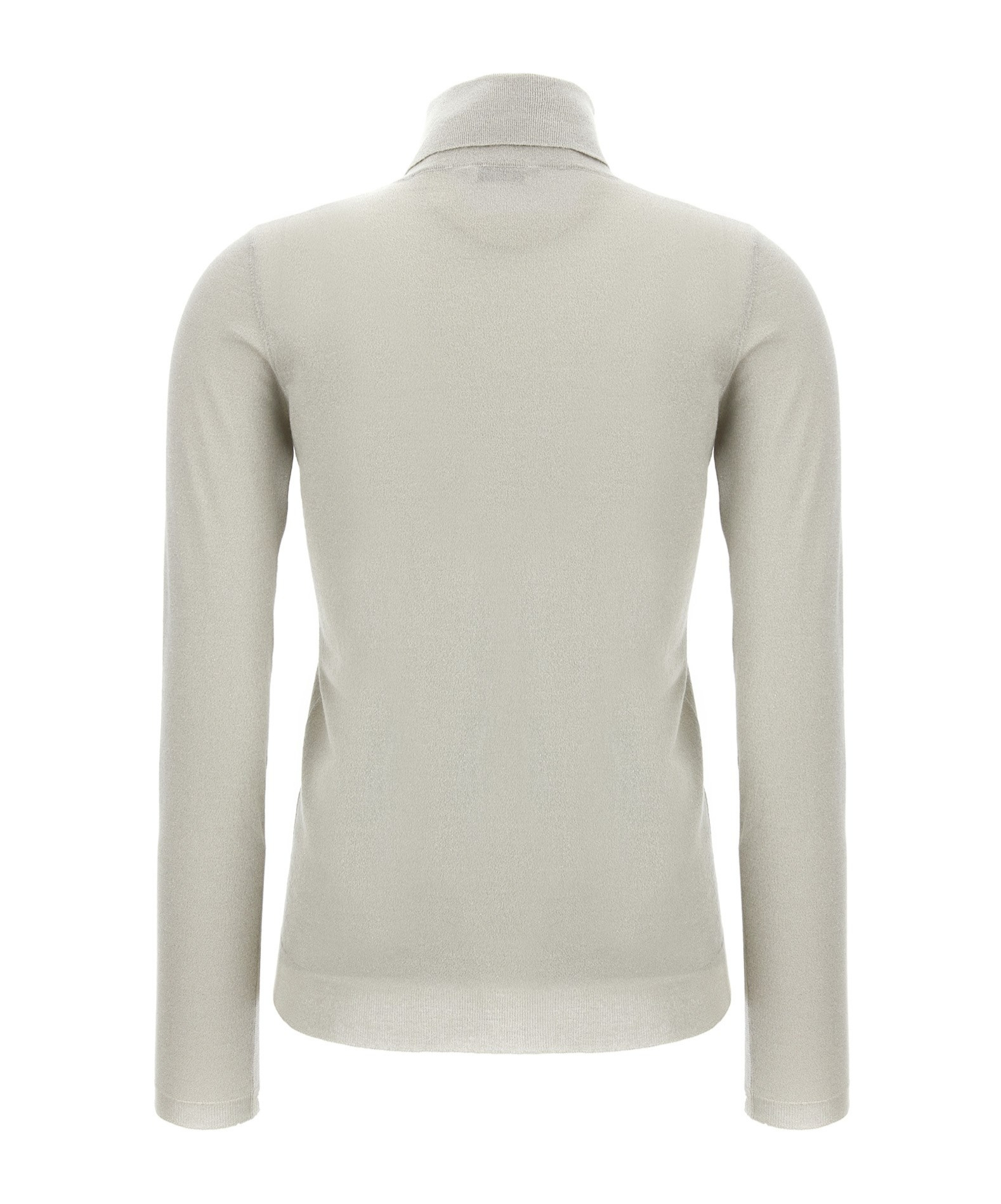 Brunello Cucinelli Cashmere-silk Glitter Turtleneck Sweater In White