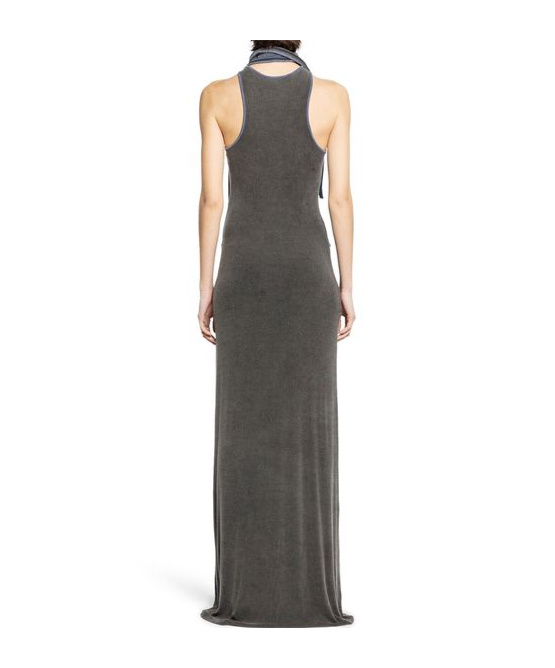 Y/project Gray Multiscarf Maxi Dress In Black