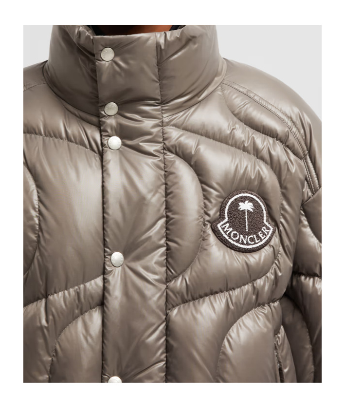 Moncler X Palm Angels Haunani Short Down Jacket In Gray