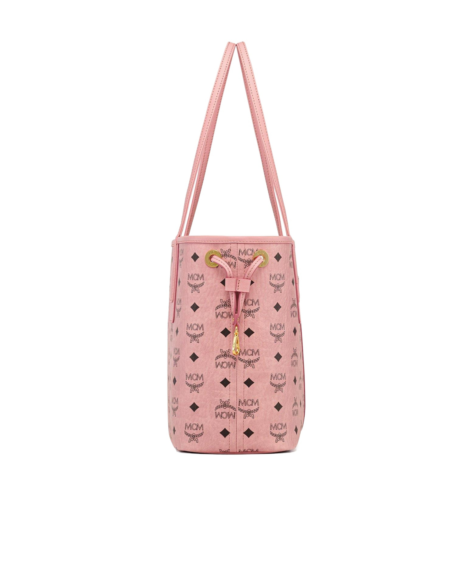 Mcm Monram Printed Drawstring Tote Bag In Pink