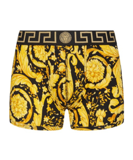 Versace Baroque Print Silk Loungewear Shorts