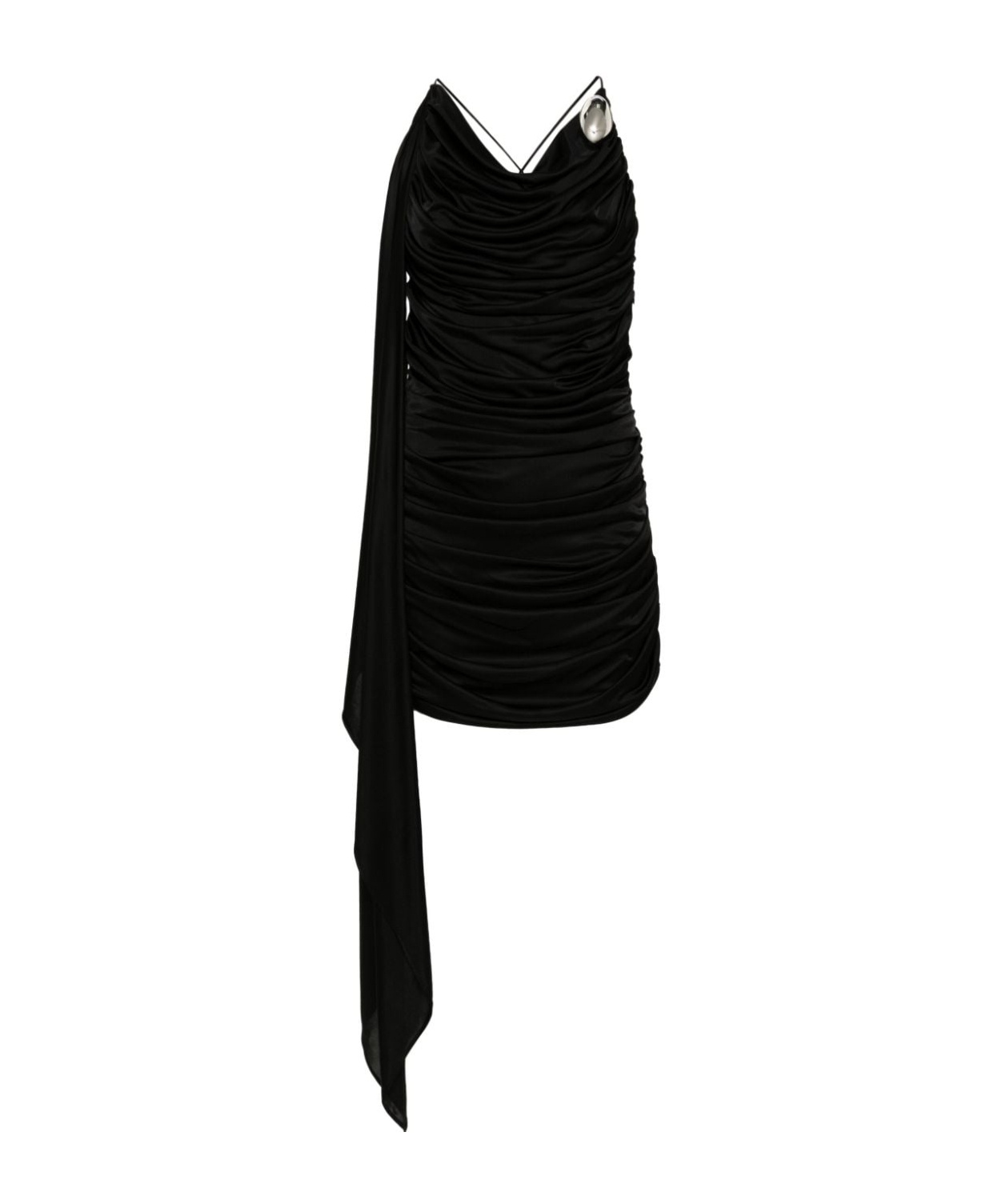 Giuseppe Di Morabito Draped Viscose Jersey Mini Dress In Black