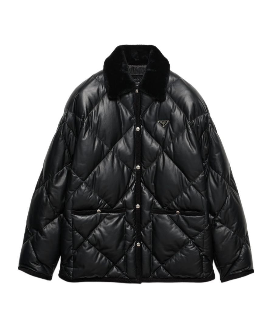 Prada Women Quilted Nappa Leather Caban In Black