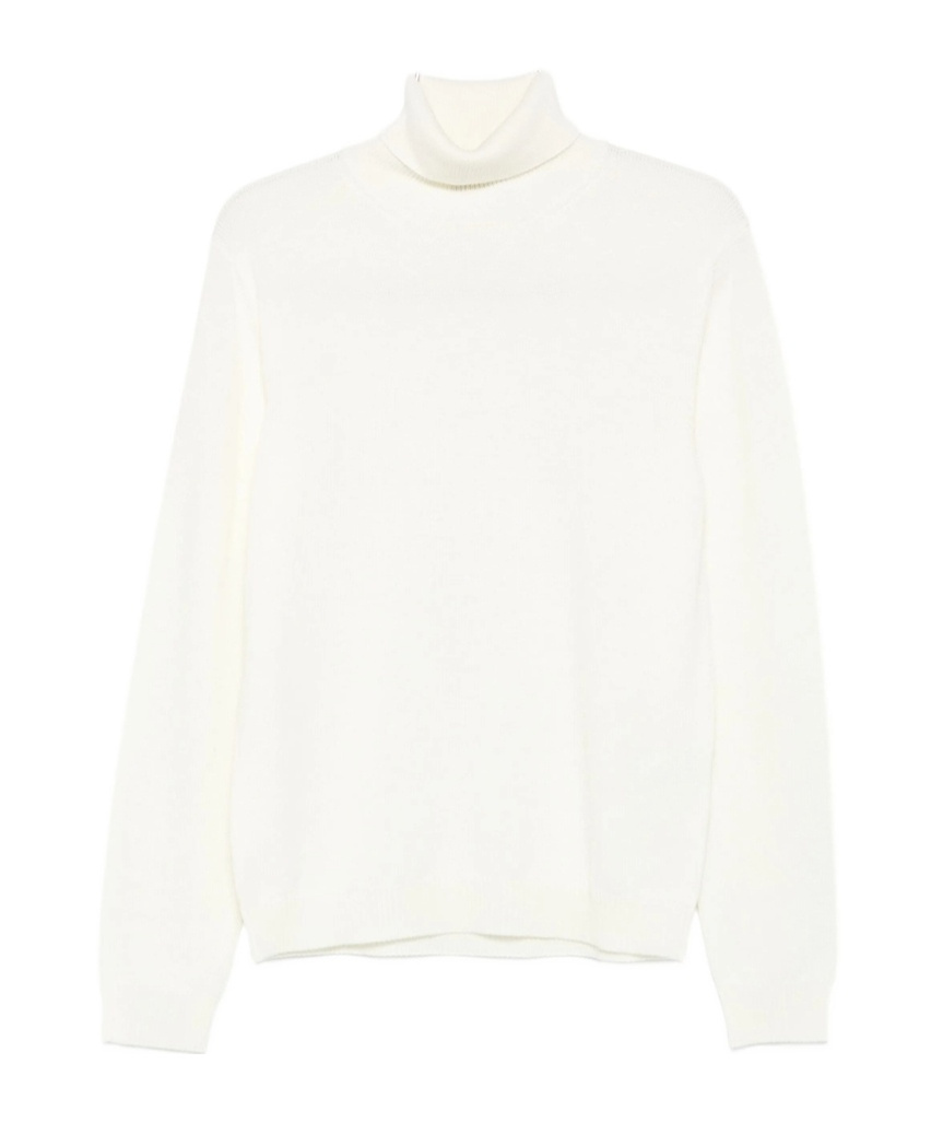 Roberto Collina Turtleneck Merino Wool Sweater In White
