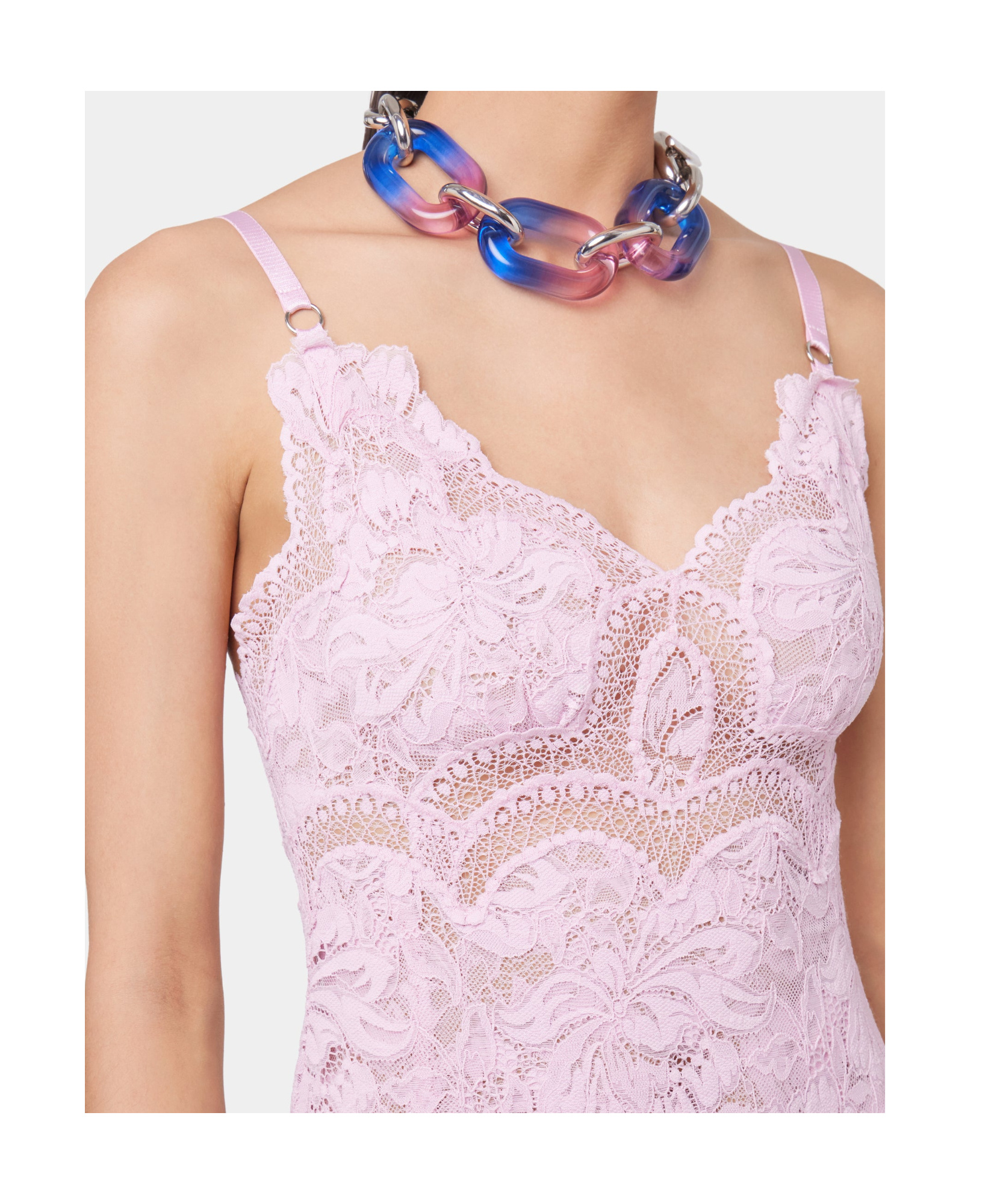 Rabanne Tie-dye Necklace In Blue Tie-dye