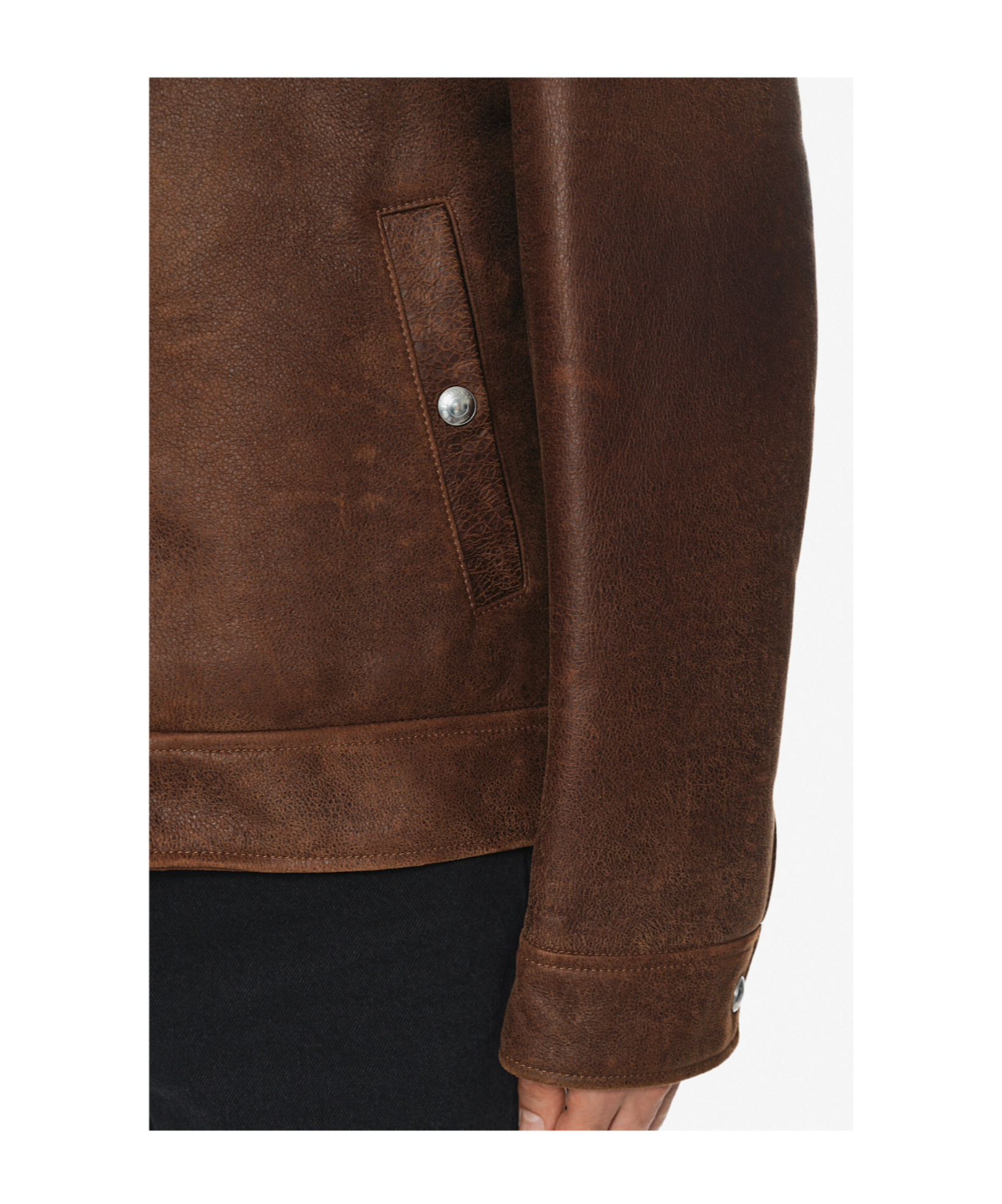 Eleventy Lapel Zipper Leather Jacket In Brown