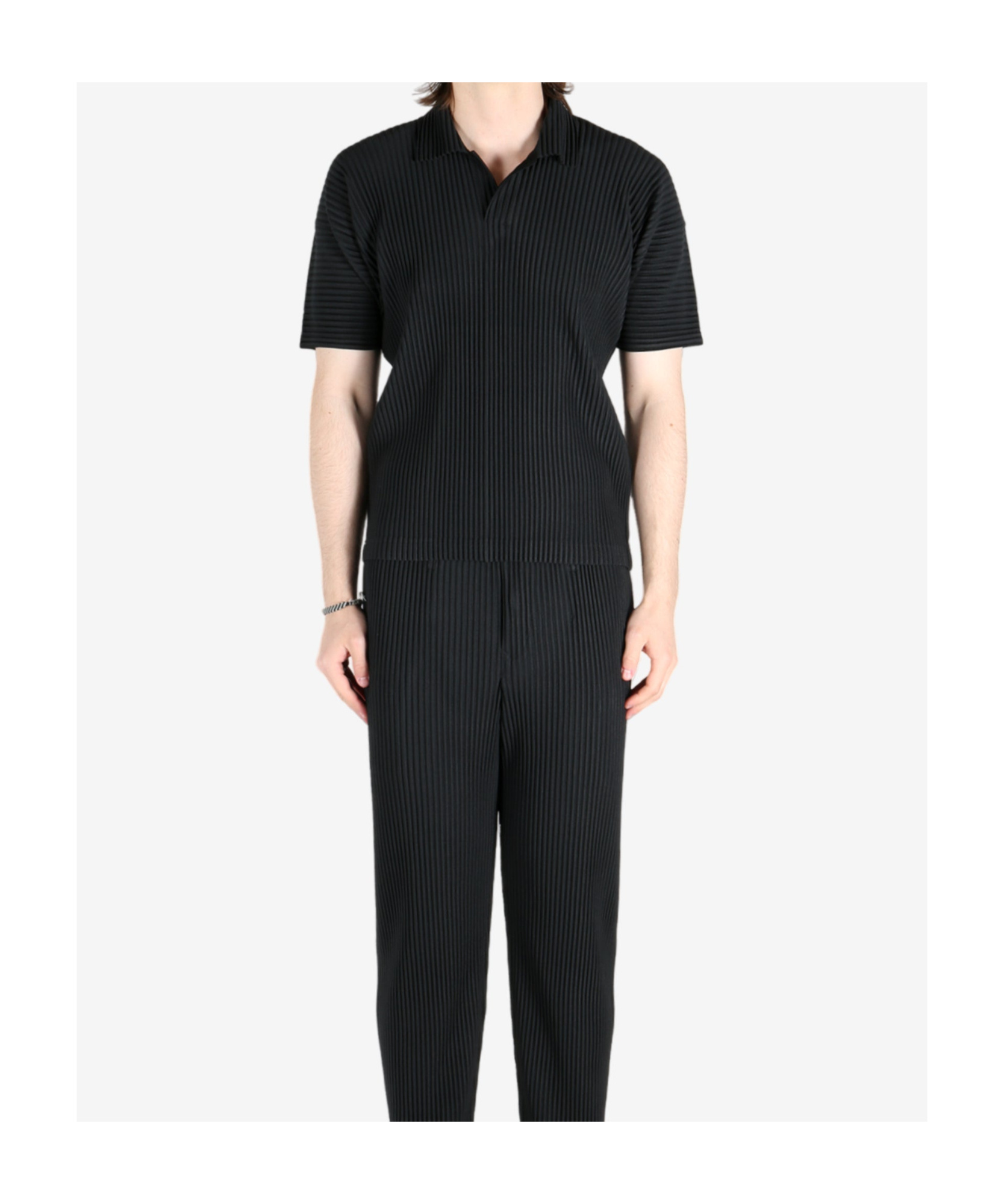 Issey Miyake Black Basics Polo Shirt