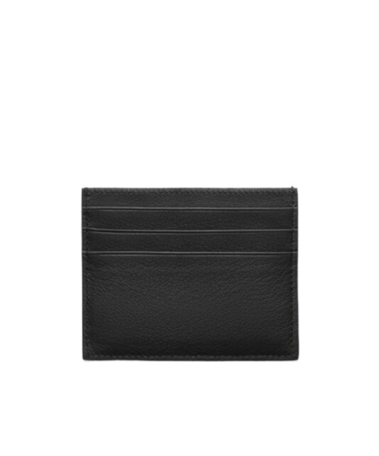 Prada Logo Print Leather Cardholder In Black