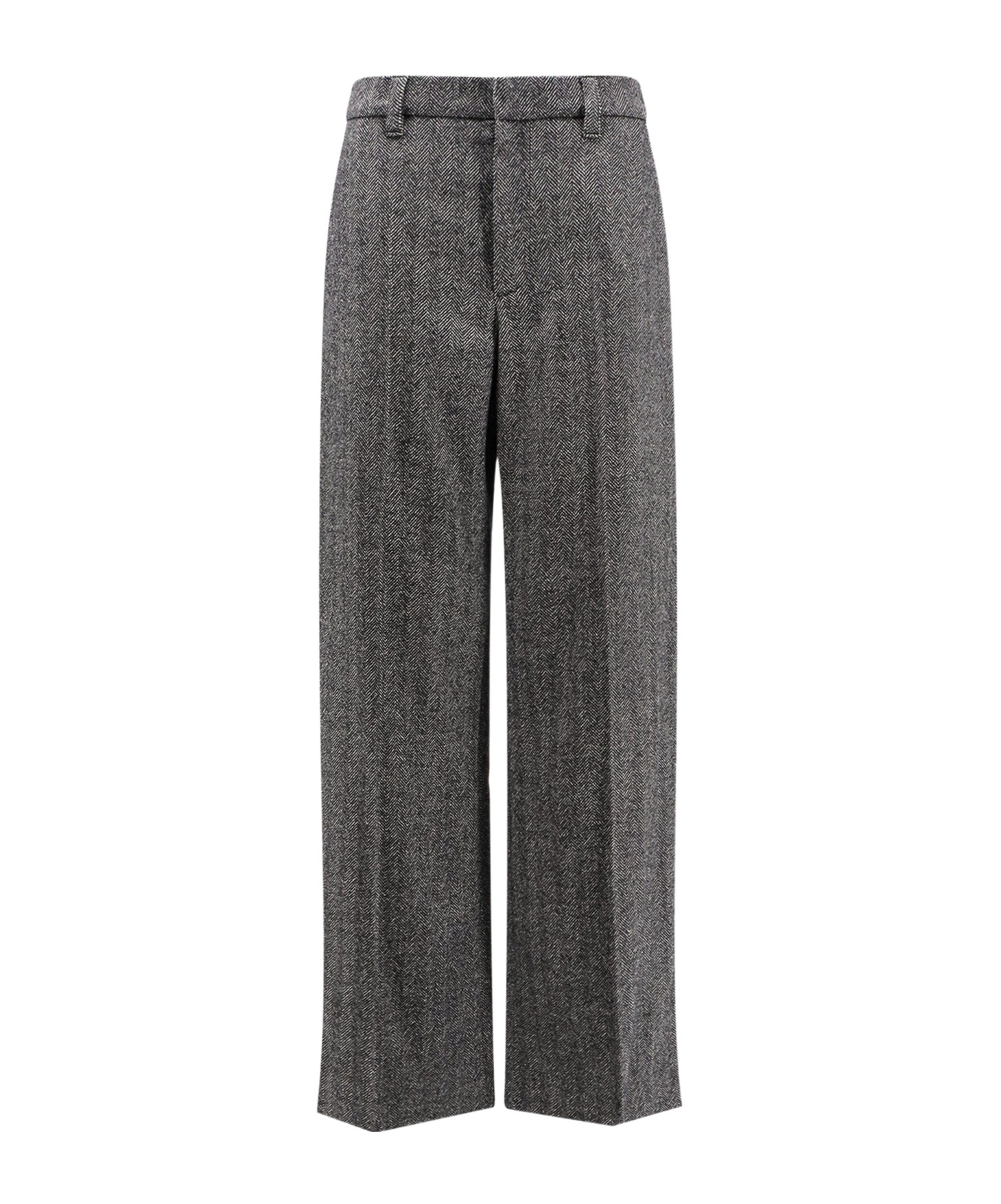 BRUNELLO CUCINELLI WOOL-BLEND HIGH-WAISTED TROUSERS