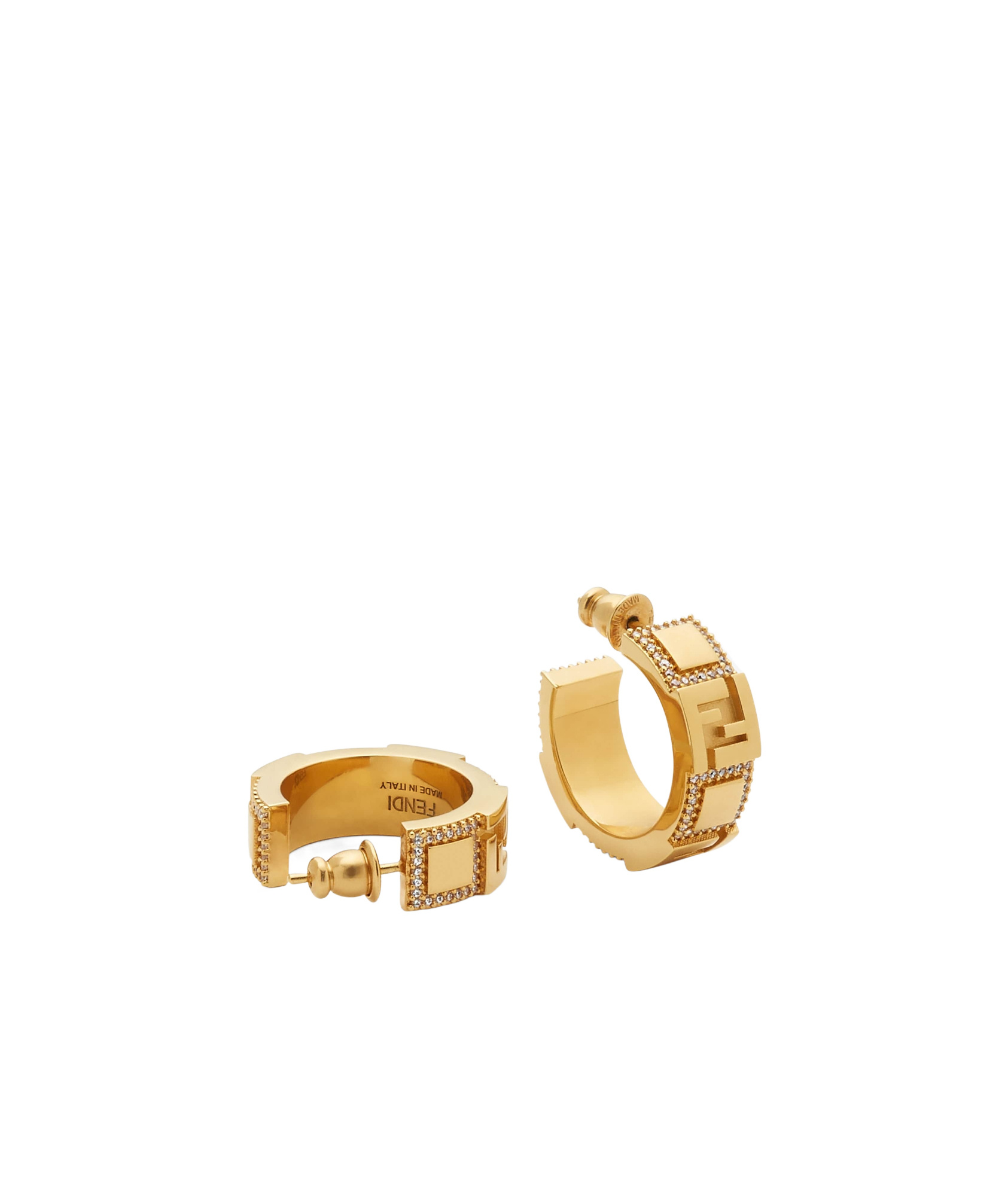 Fendi Golden Iconic Earrings In Yellow