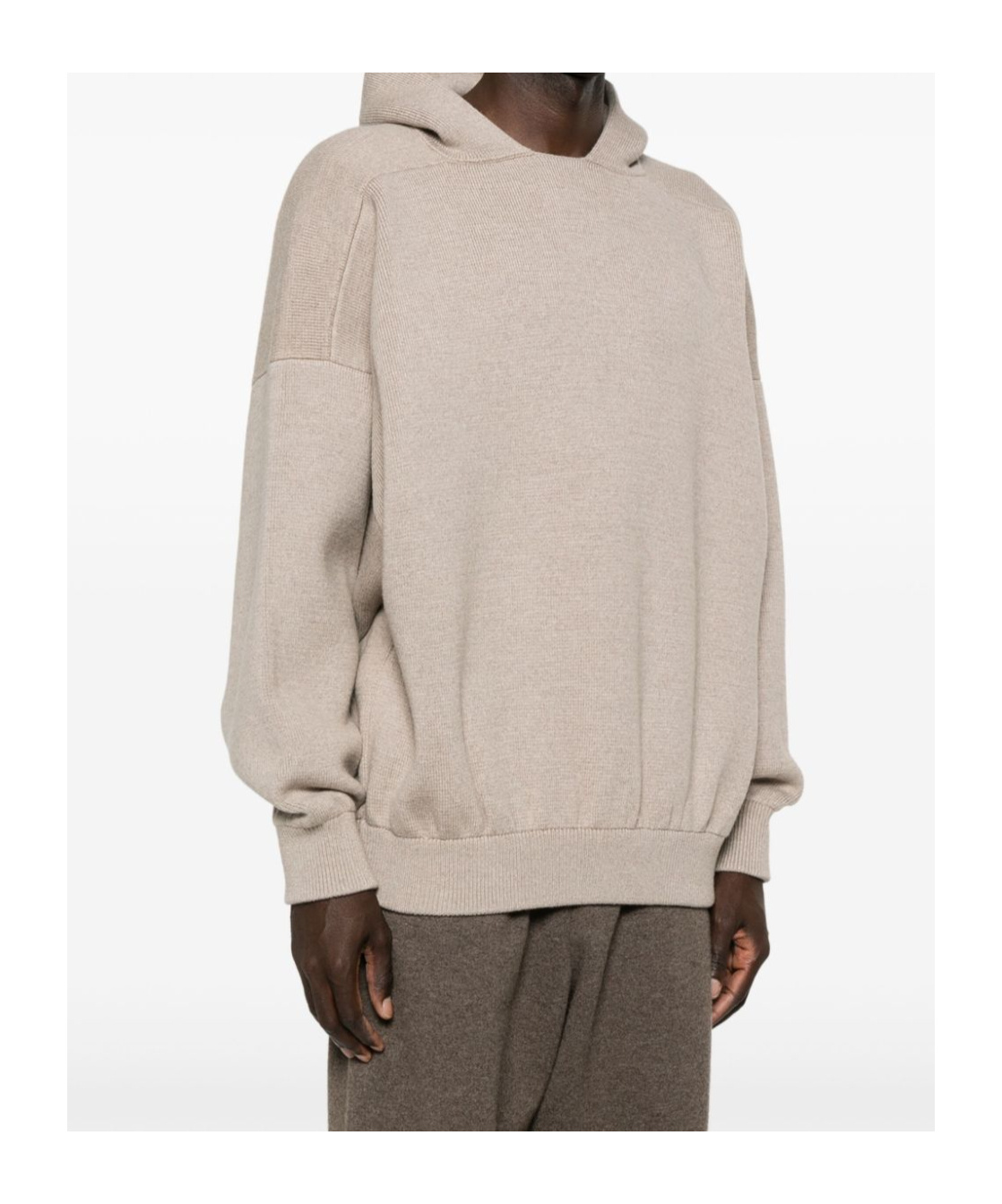 Fear Of God Virgin Wool Hooded Knit Sweater In Neutral