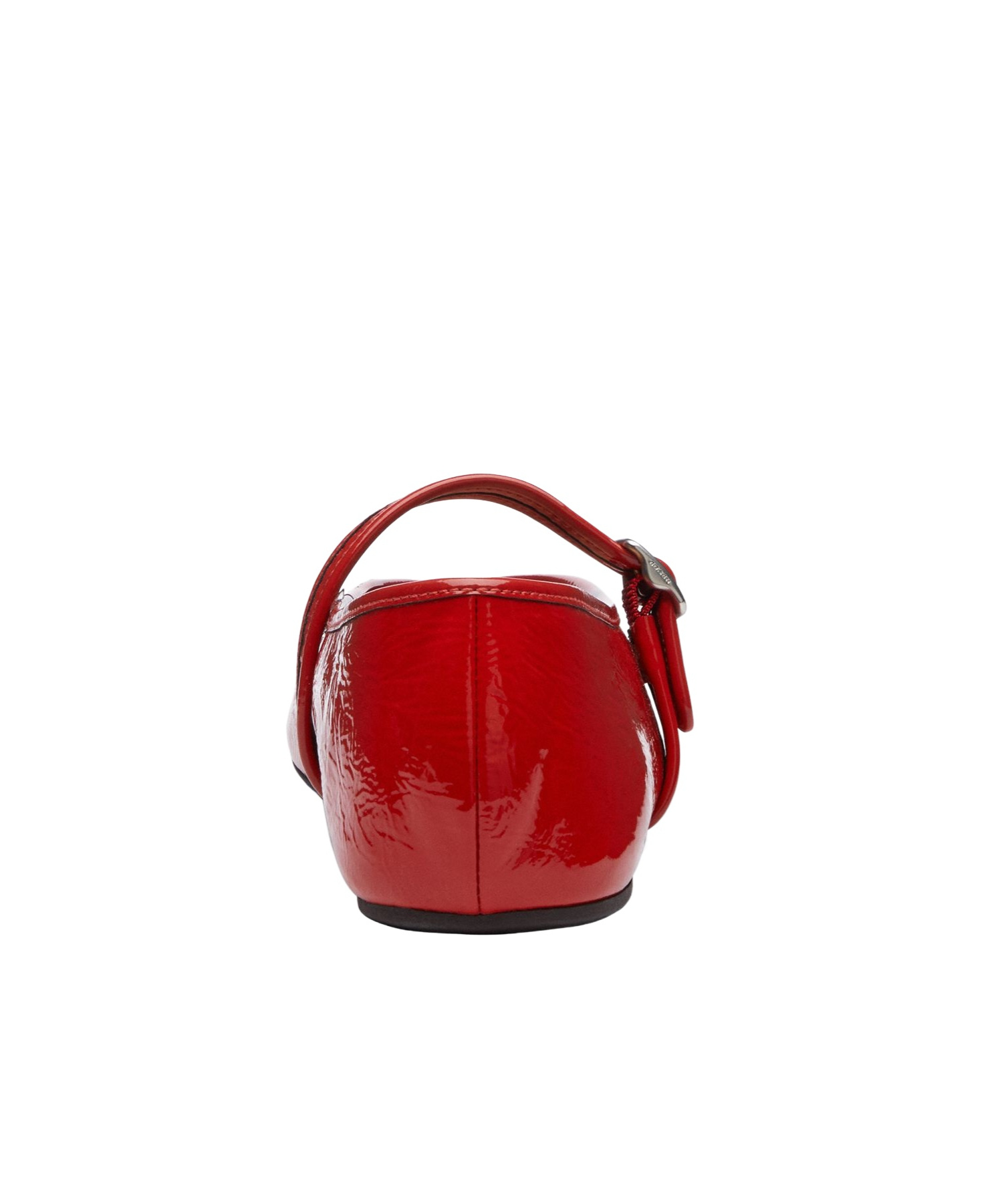 Coach Buckle-strap Patent Leather Ballet Flats In Red