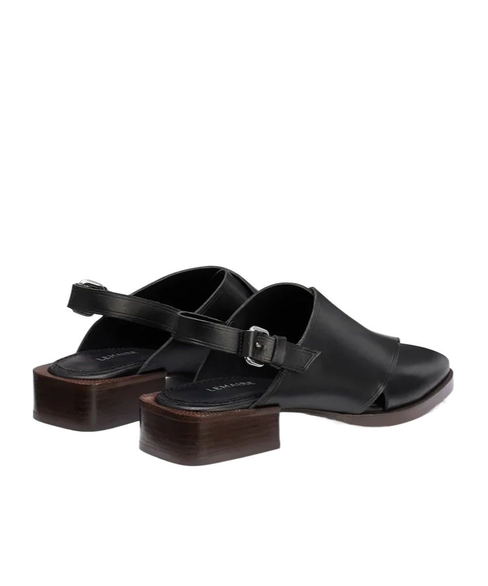 Lemaire Square Toe Block Heel Sandals With Crossover Strap