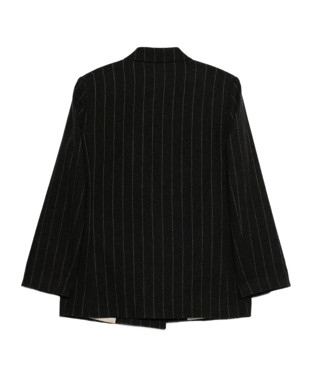 Alysi Pinstripe Double-breasted Jacket In Black