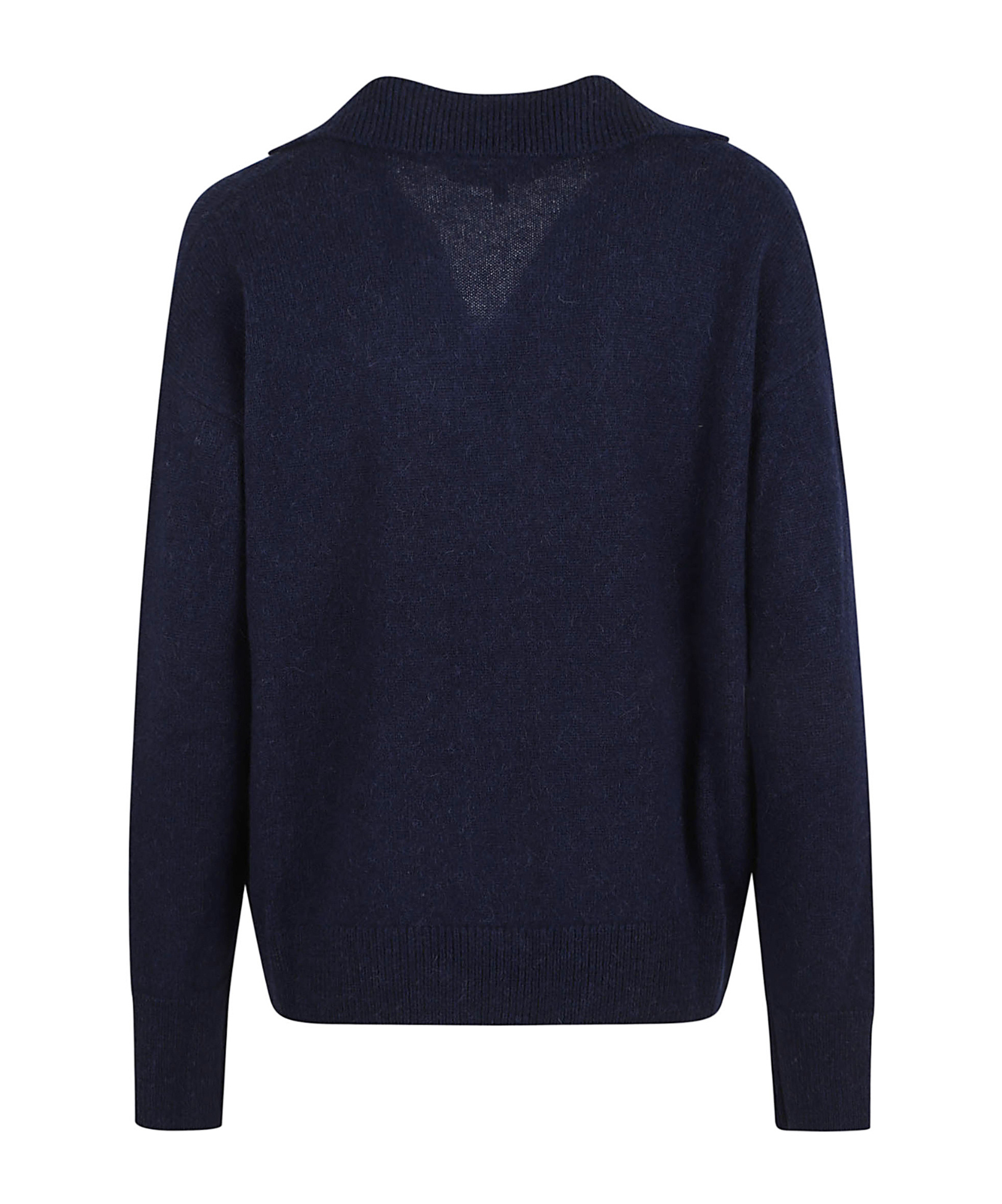 Antonelli Long-sleeved Ribbed Sweater In Blue