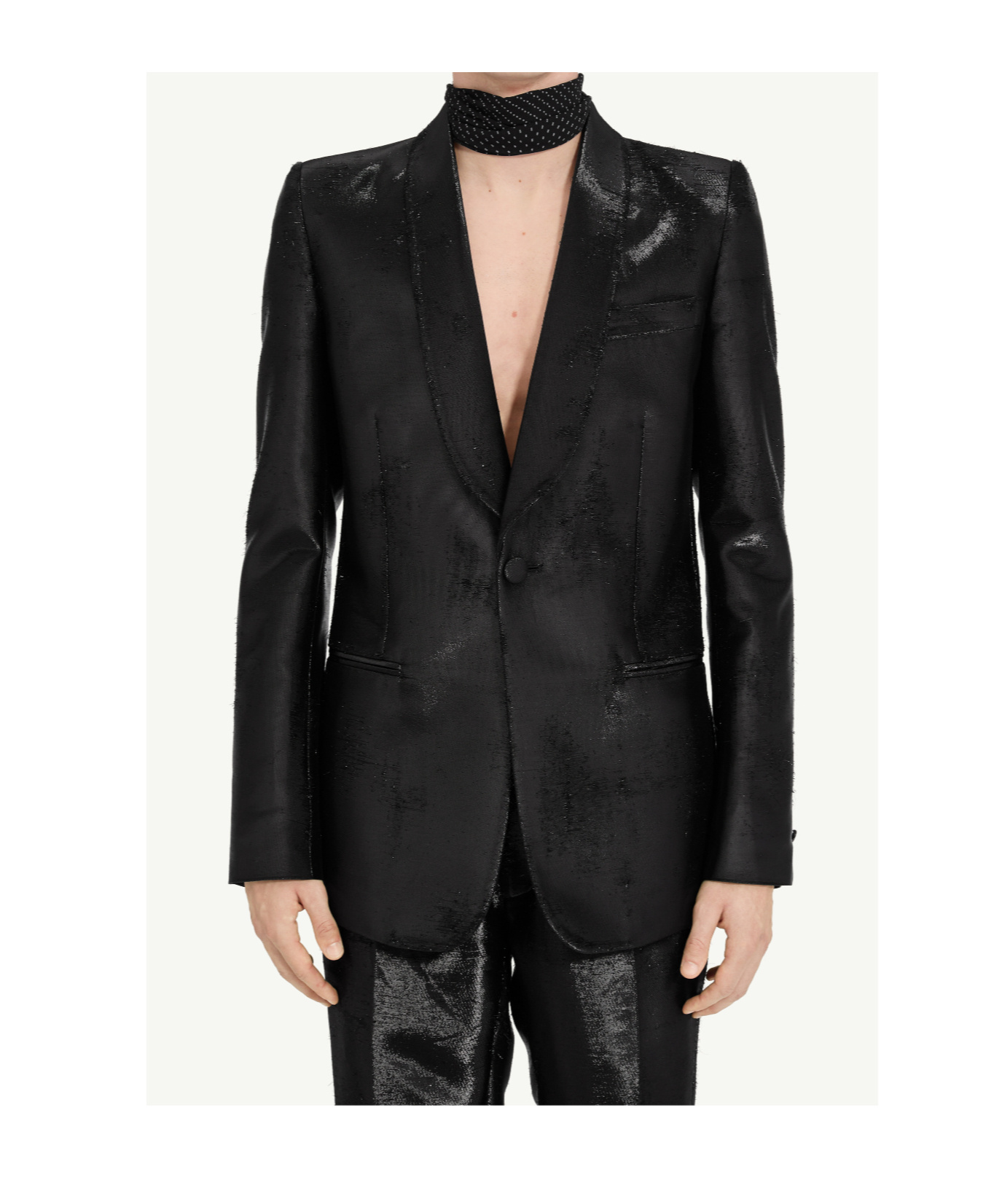 Mm6 Maison Margiela Distressed Jacquard Suit Jacket In Black