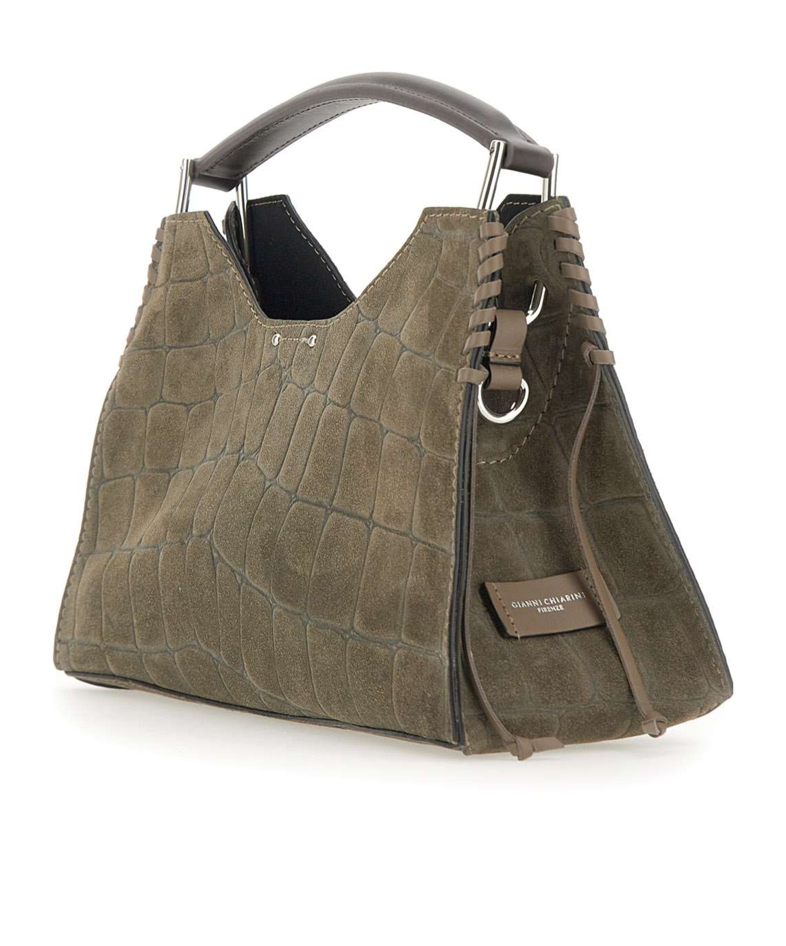 Gianni Chiarini Aurora Embossed Shoulder Bag In Green