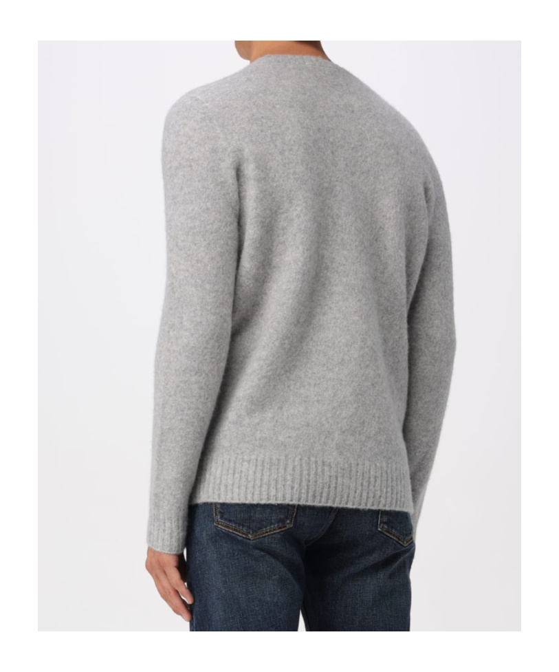 Drumohr Lambswool Crew-neck Sweater In Gray