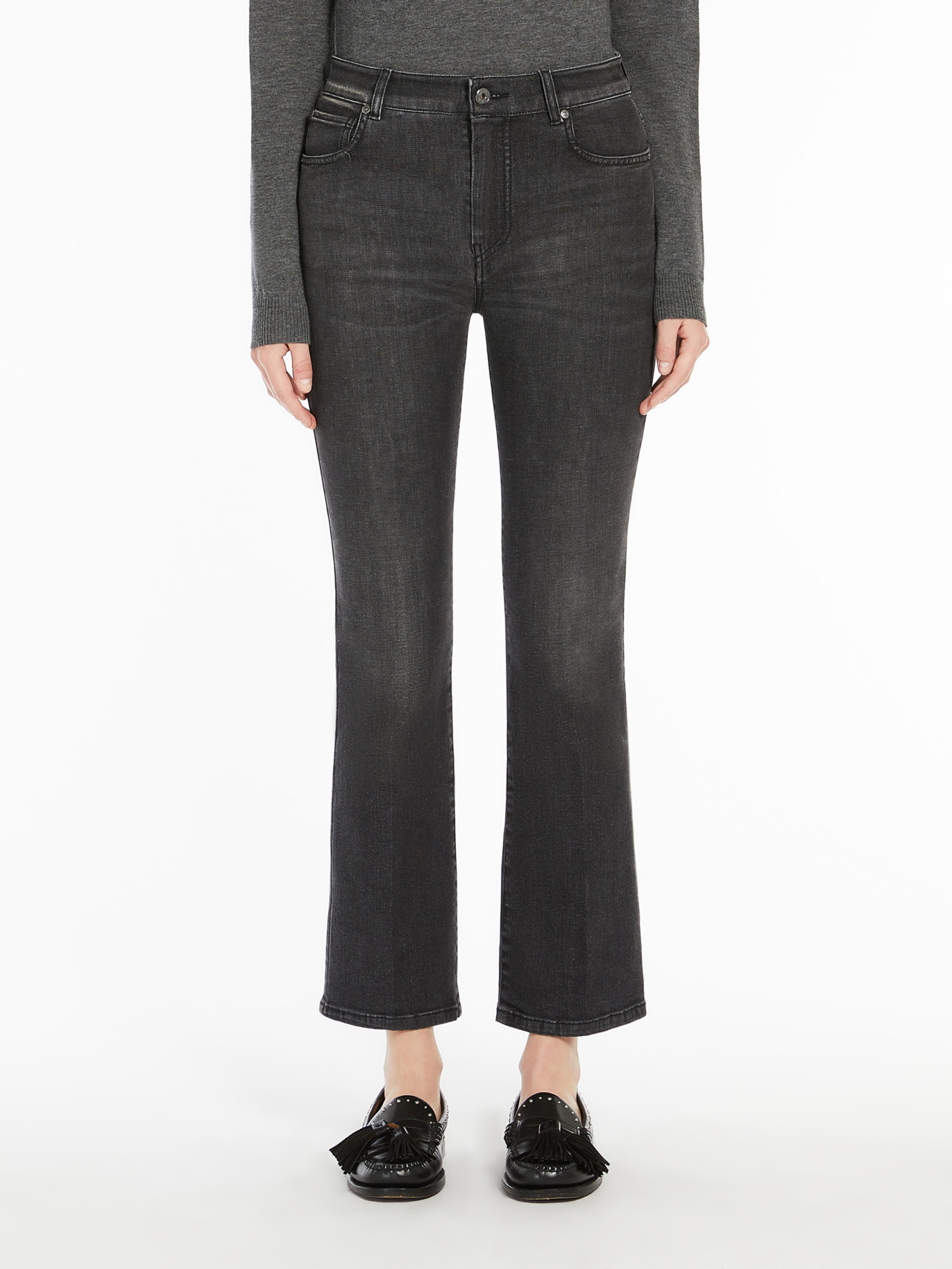 Weekend Max Mara Rapallo Crop Ankle Jeans In Black
