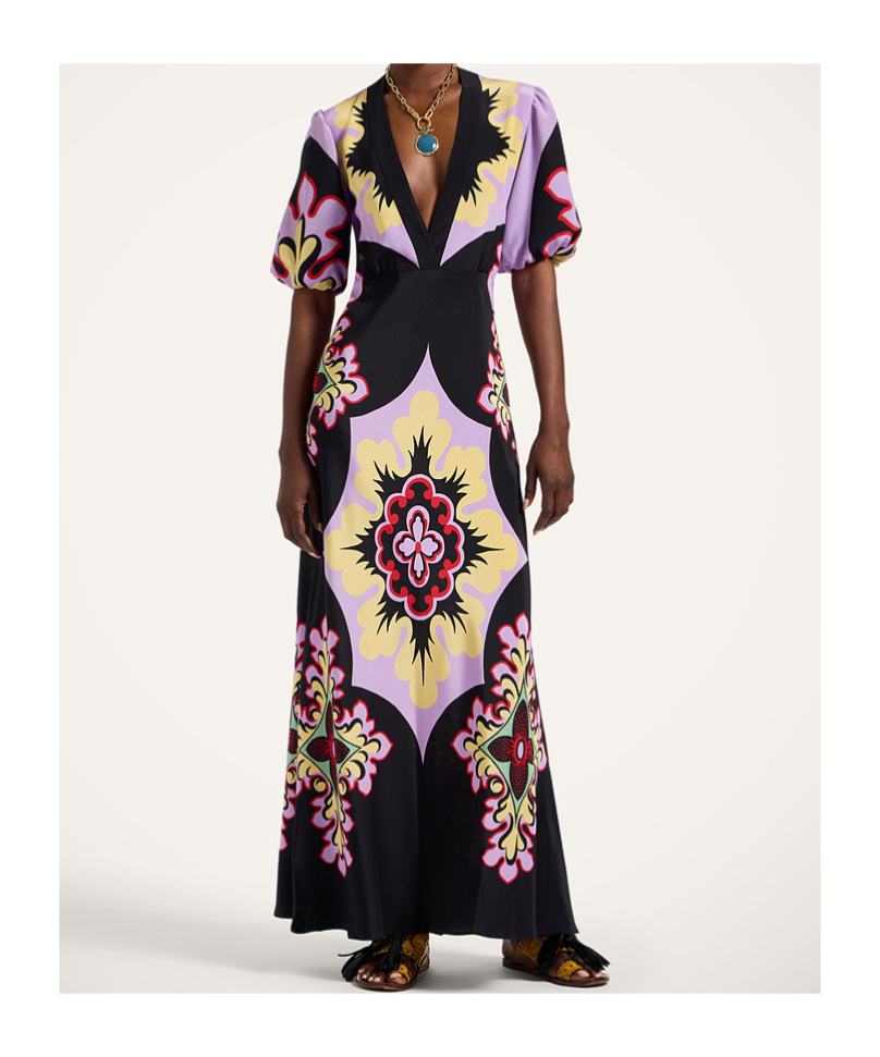 La Doublej Marlene Printed Silk-crepe Maxi Dress In Multi