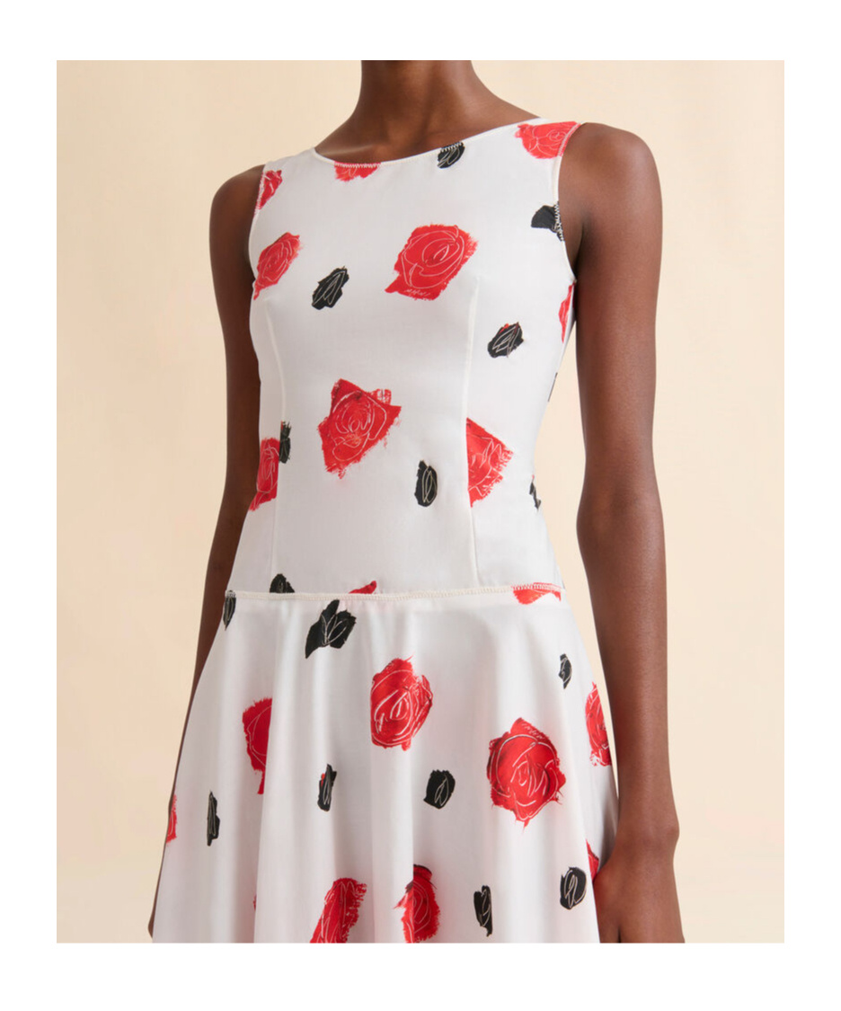 Marni Midikleid Mit Rosen-print In Multi