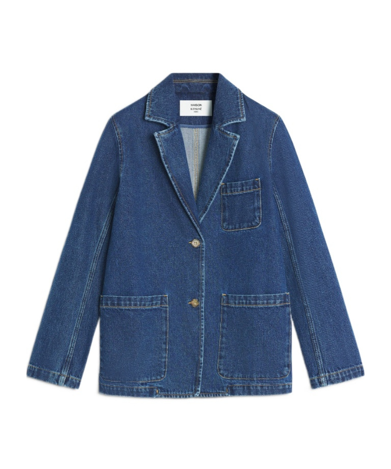 Maison Kitsuné Tailored Denim Jacket In Blue